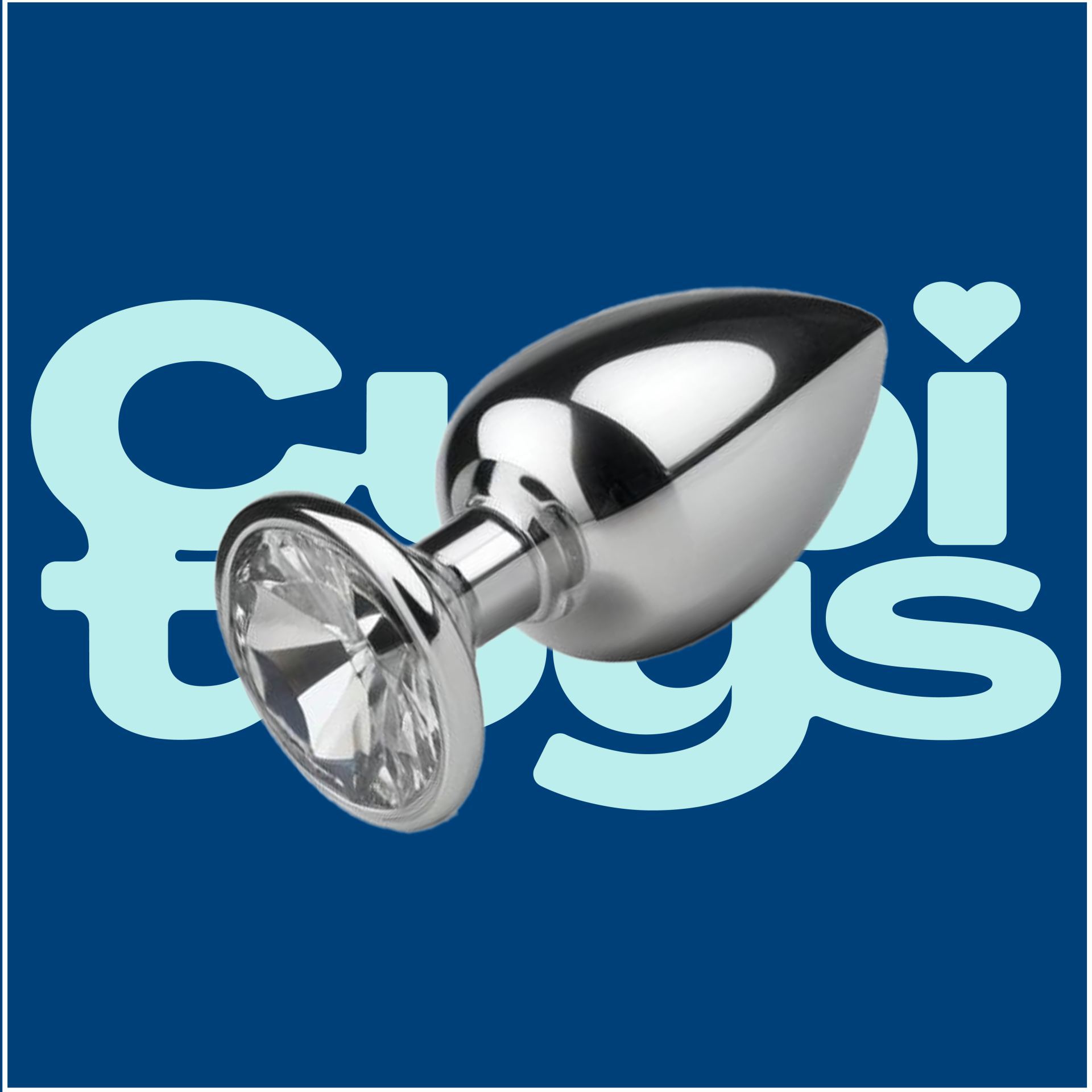 Buttplug set van 3 zilver diamant wit logo