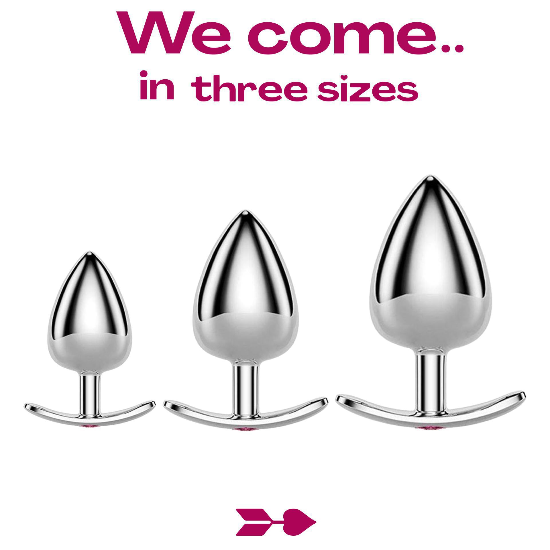 Buttplug zilver diamant lichtroze anker sizes