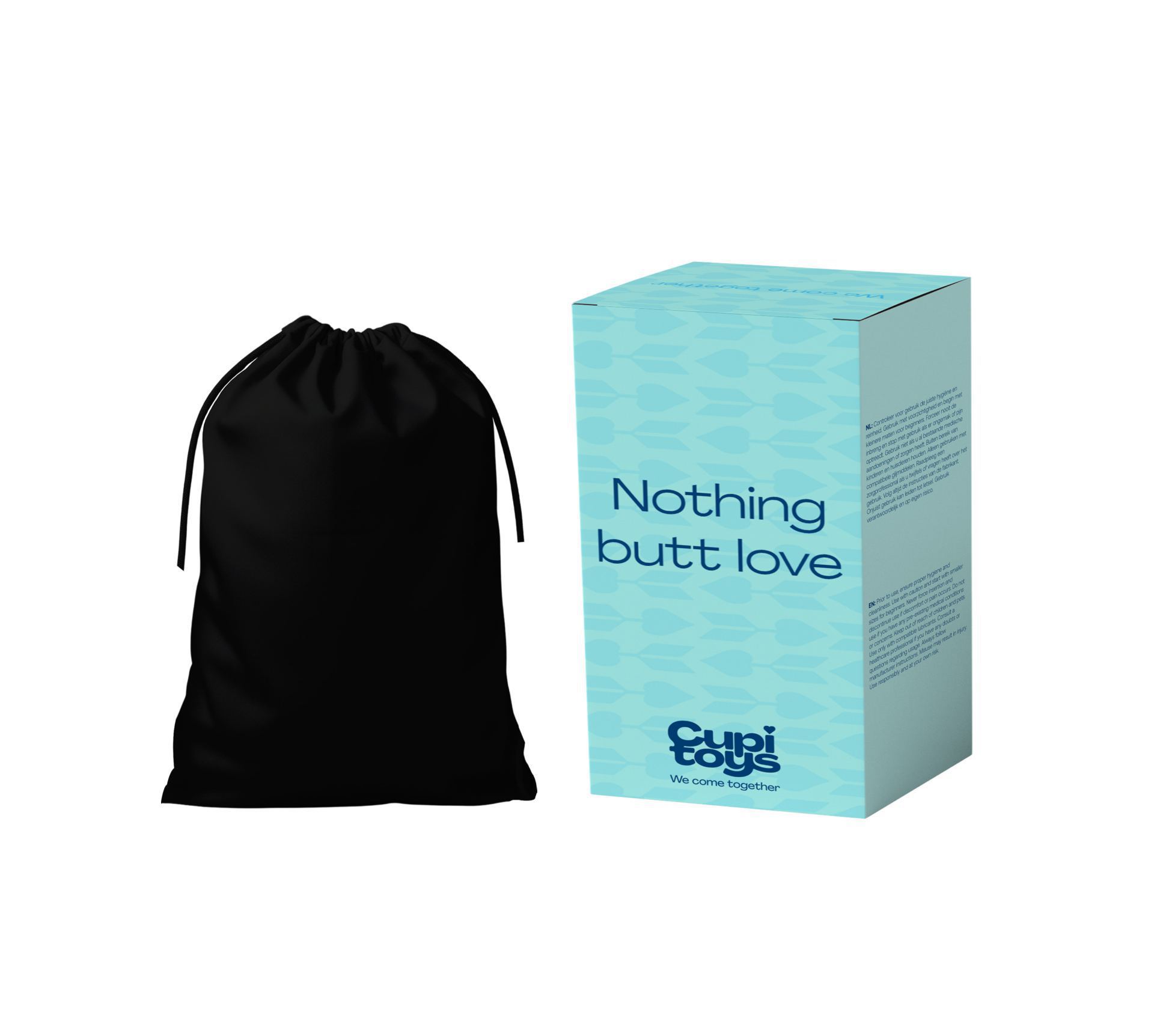 Buttplug zilver diamant blauw taps verpakking