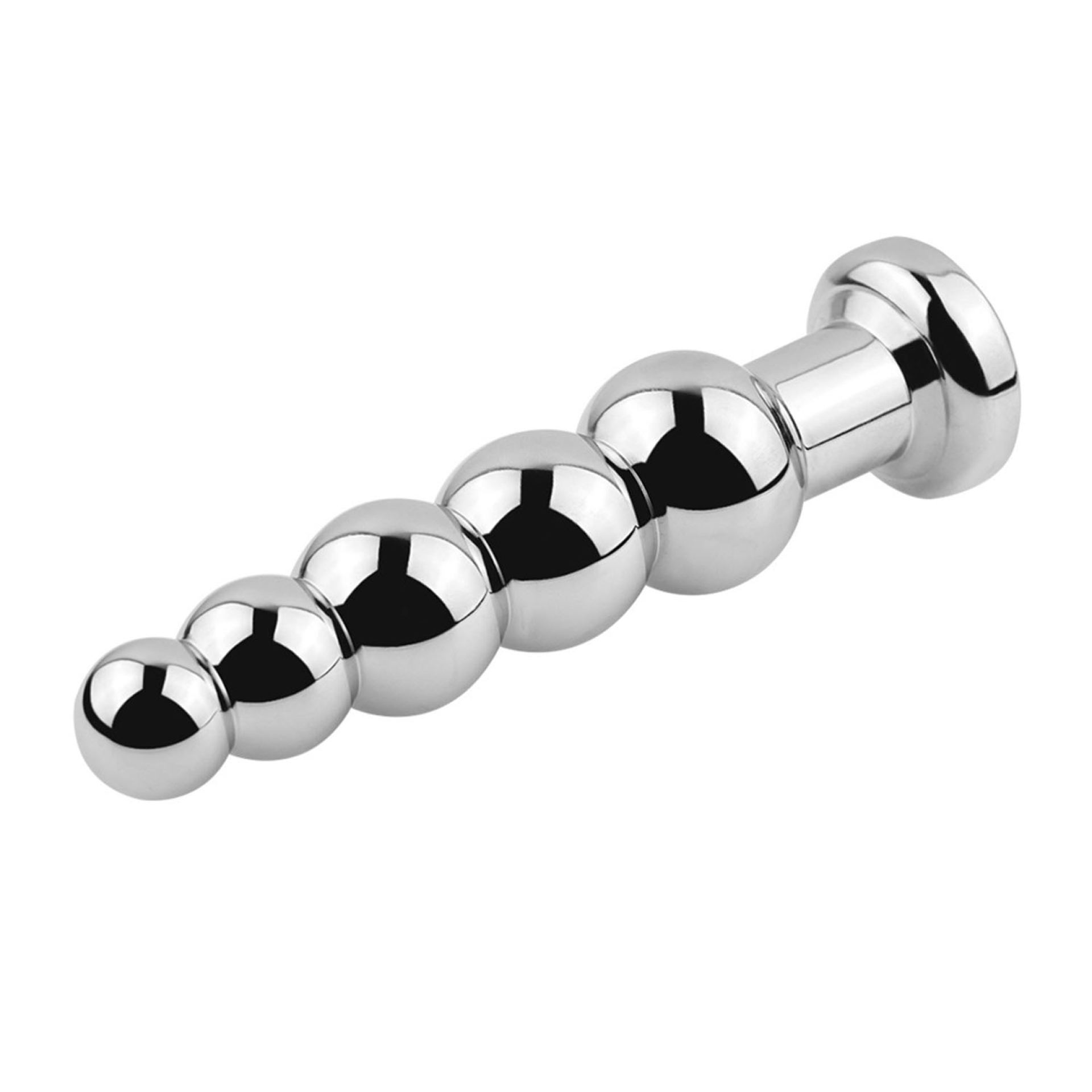 Buttplug zilver diamant rood beads foto