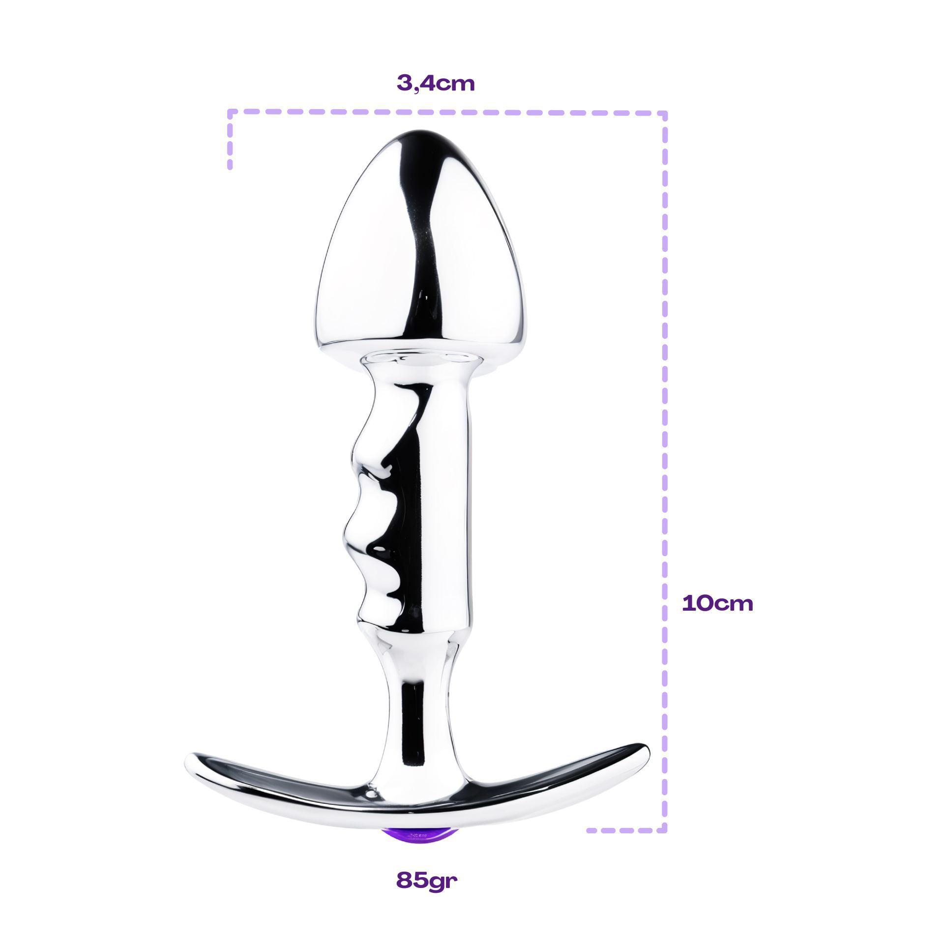 Buttplug diamant paars anker spiraal maat