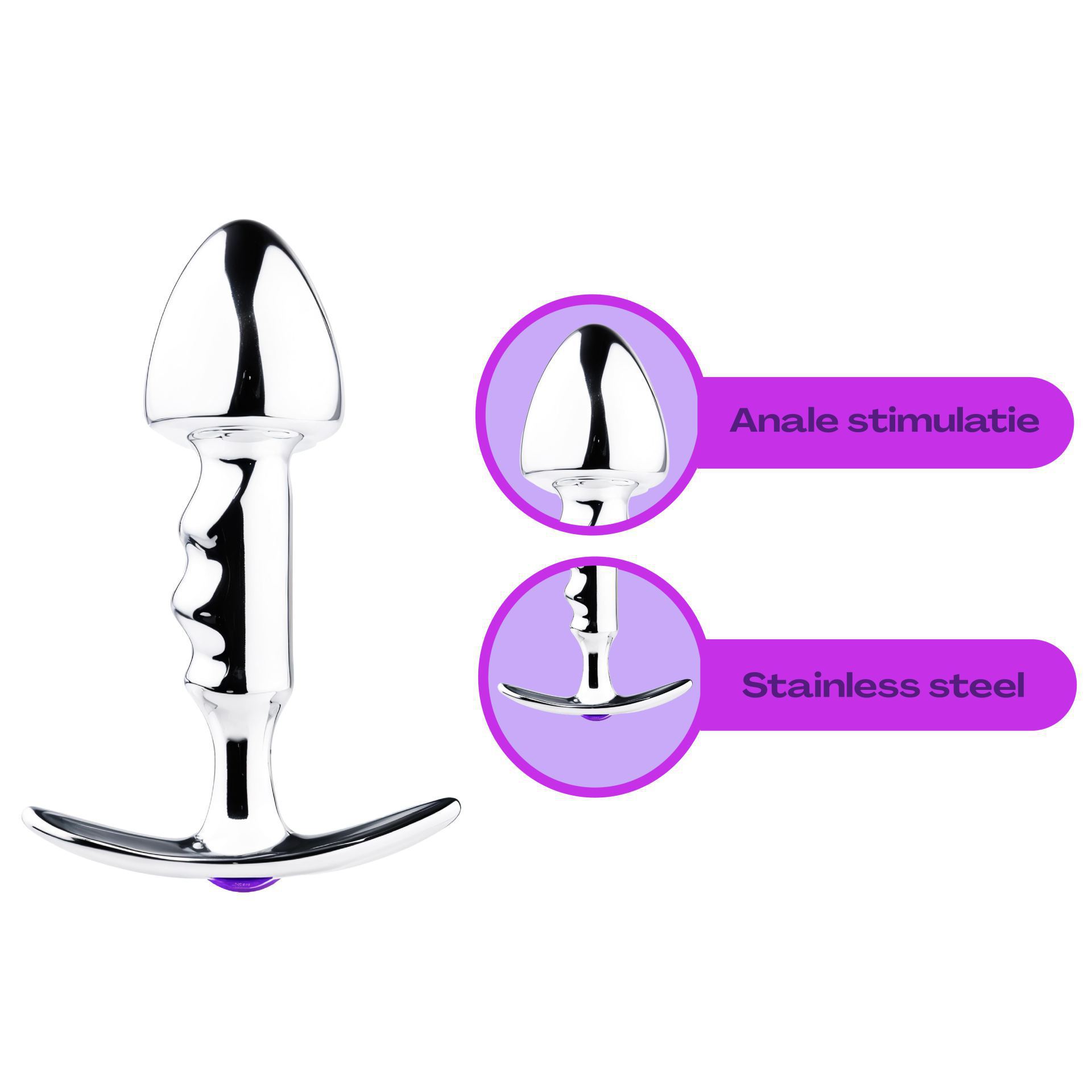 Buttplug diamant paars anker spiraal uitleg