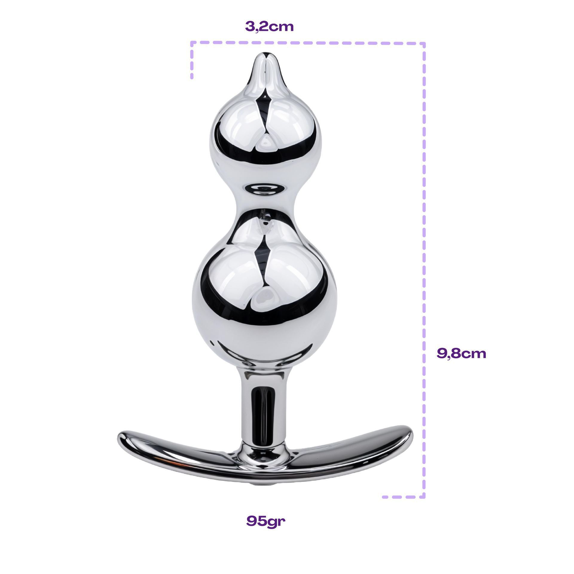 Buttplug diamant paars anker beads maat