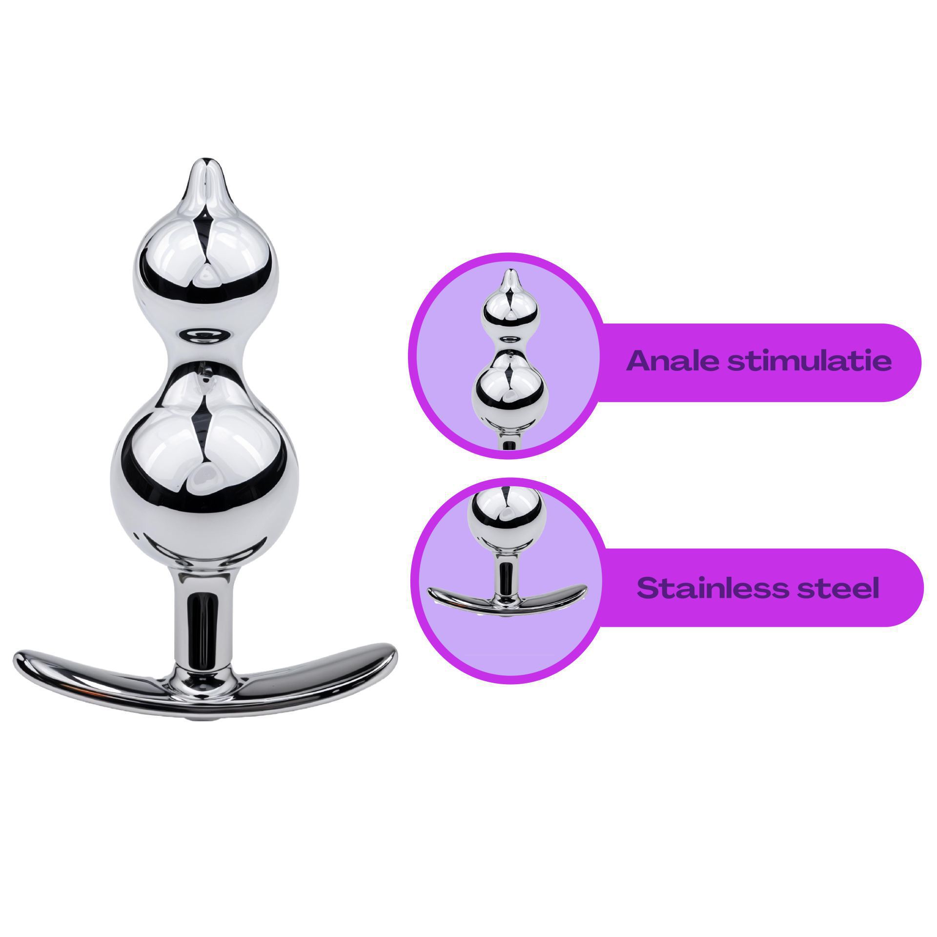 Buttplug diamant paars anker beads uitleg