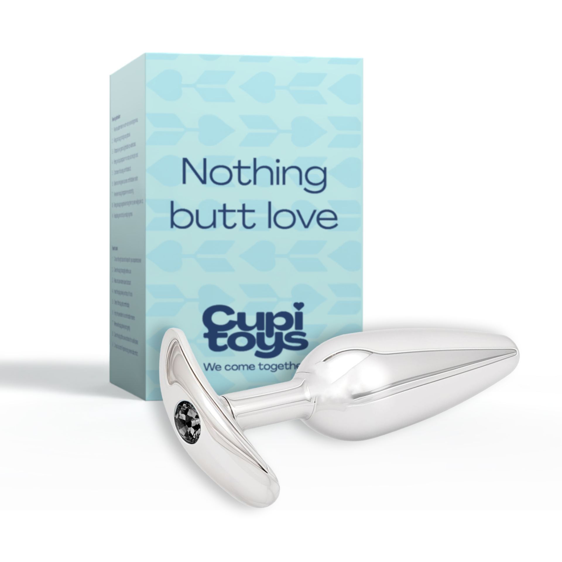 Buttplug zilver diamant zwart anker puntig