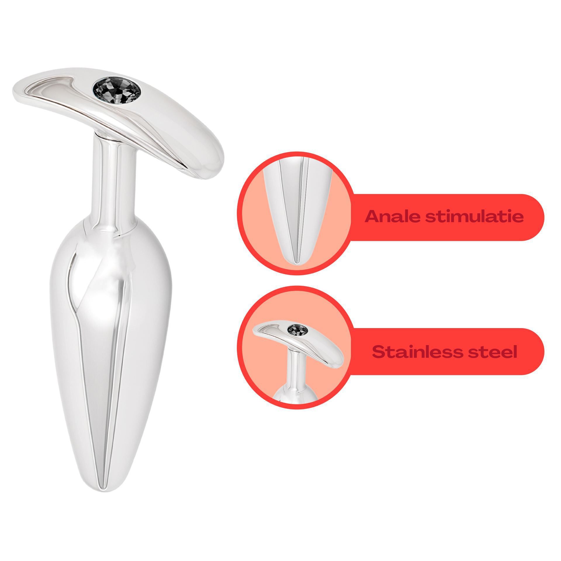 Buttplug diamant zwart anker punt uitleg