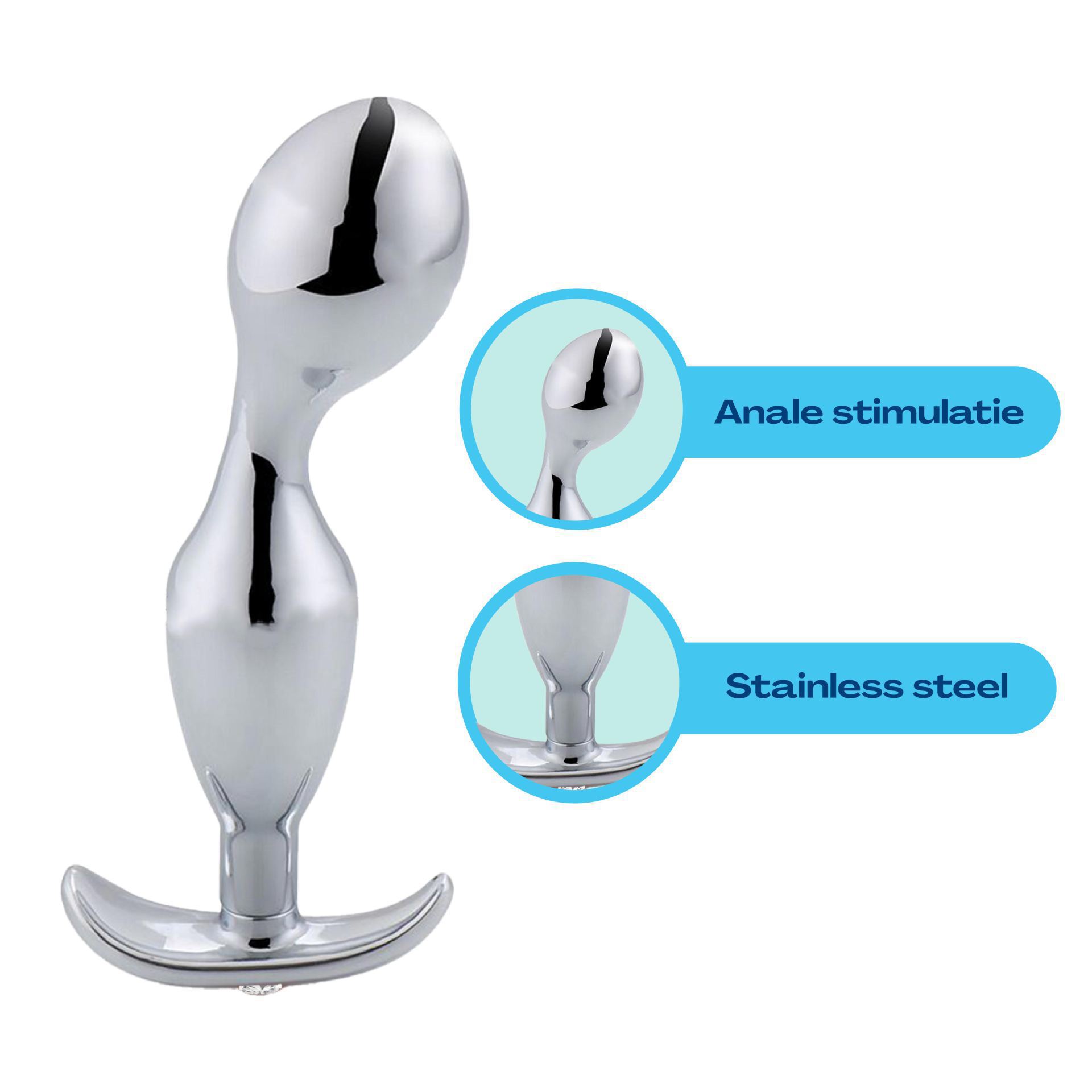 Buttplug diamant wit anker ergonomisch uitleg