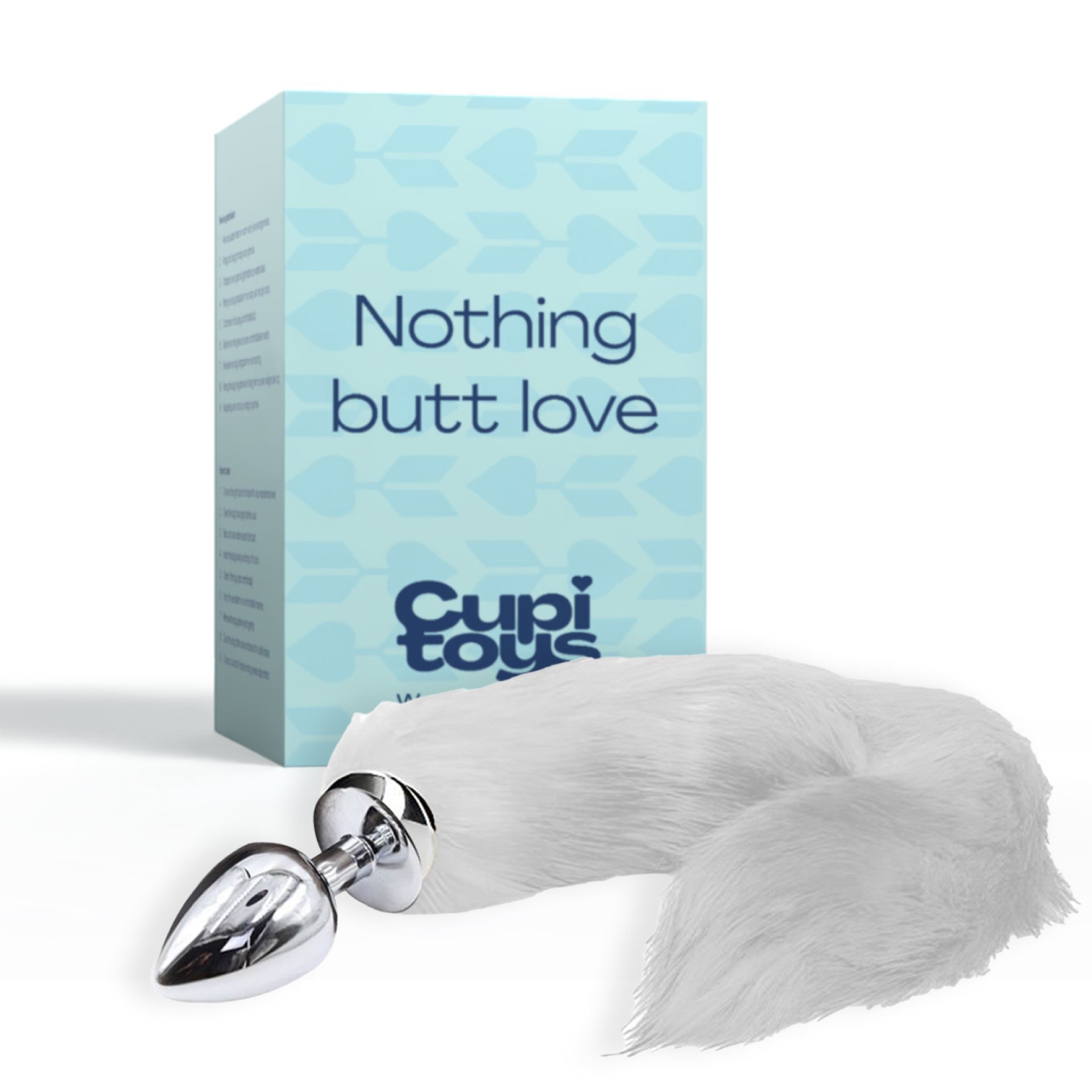 Metalen buttplug staart wit