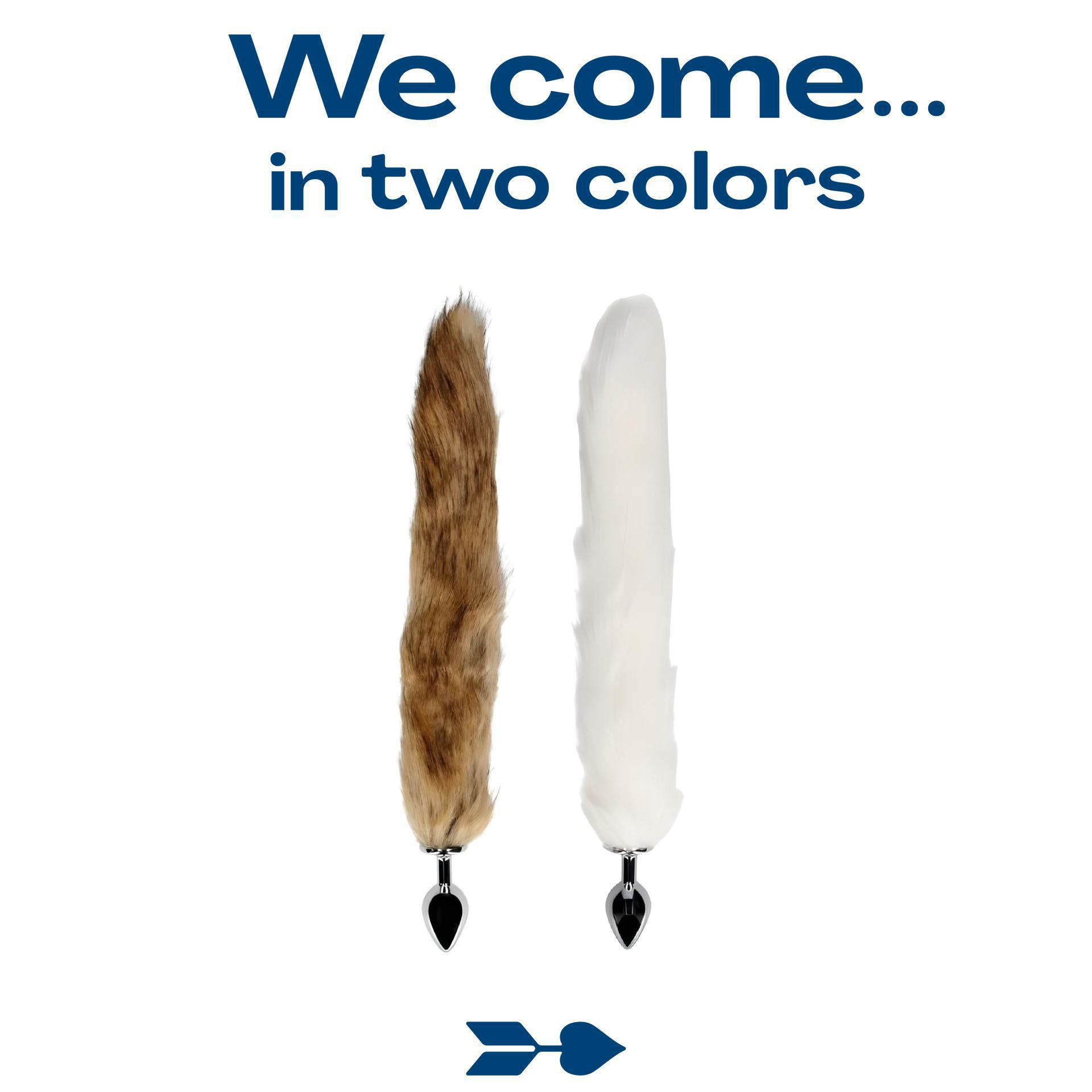 Metalen buttplug staart wit kleuren