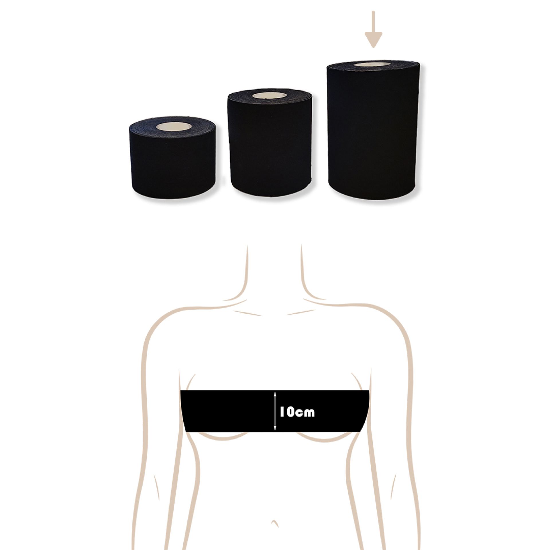 Boob teep zwart 10 cm online kopen