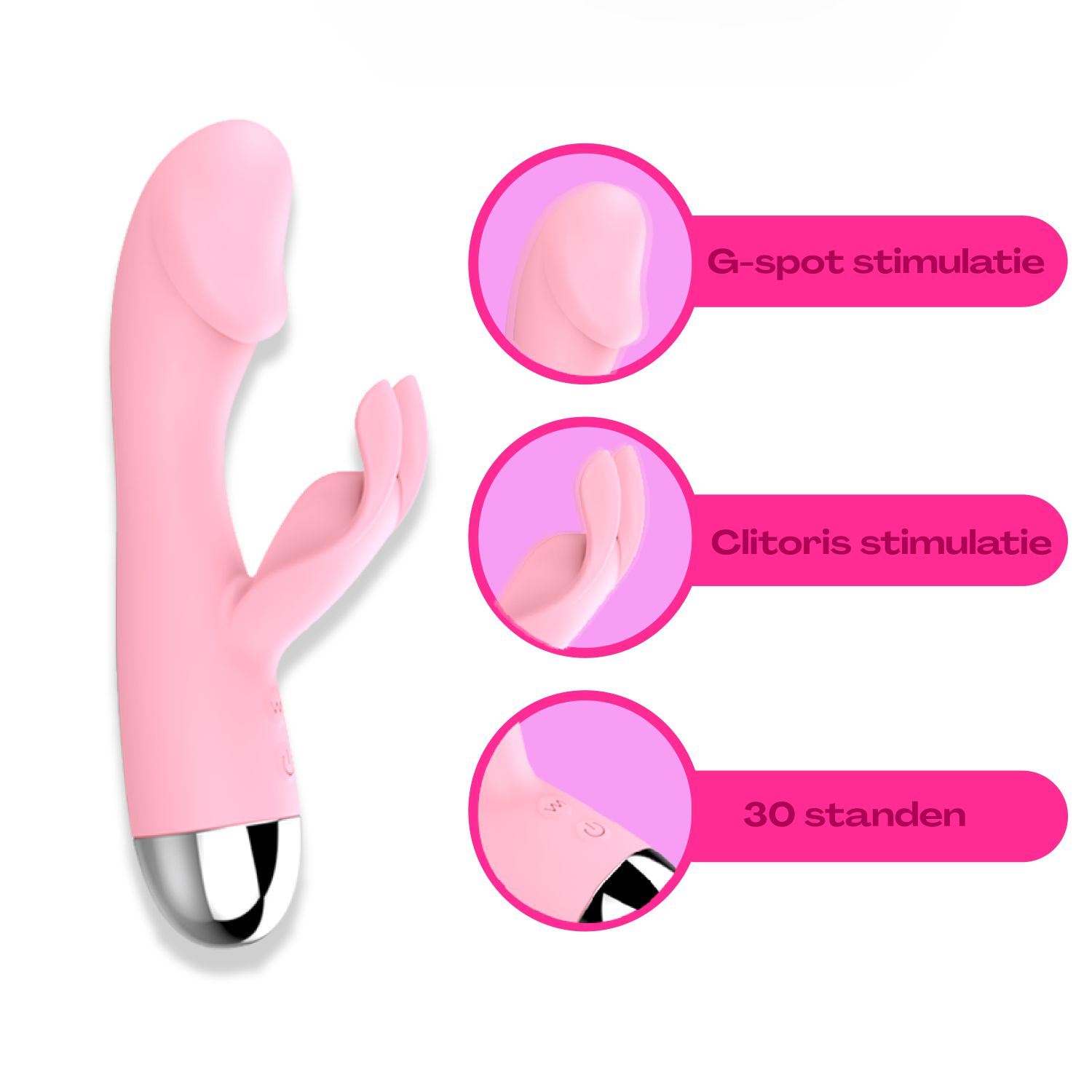 Goedkope Tarzan vibrator met rabbit lichtroze