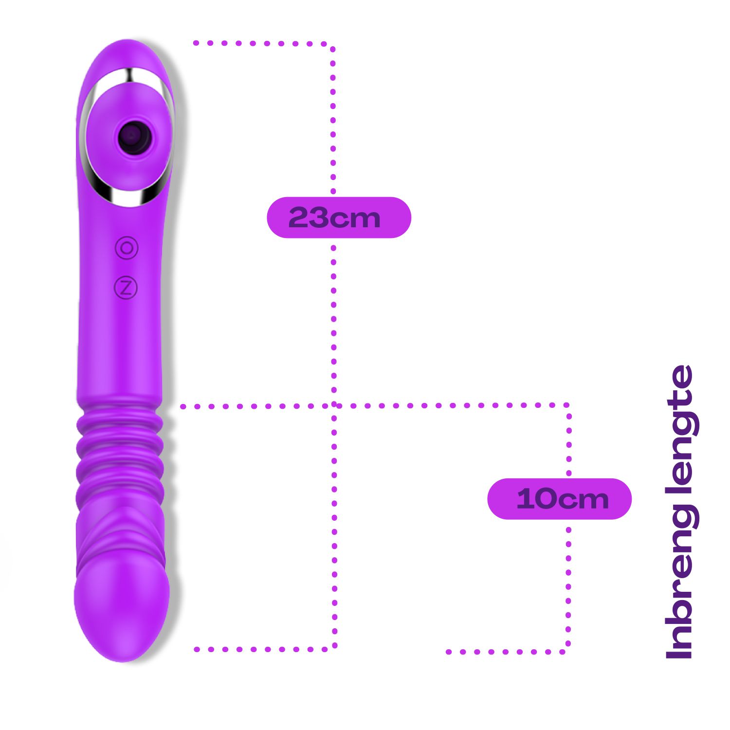 Stotende luchtdruk vibrator 23cm 2 in1