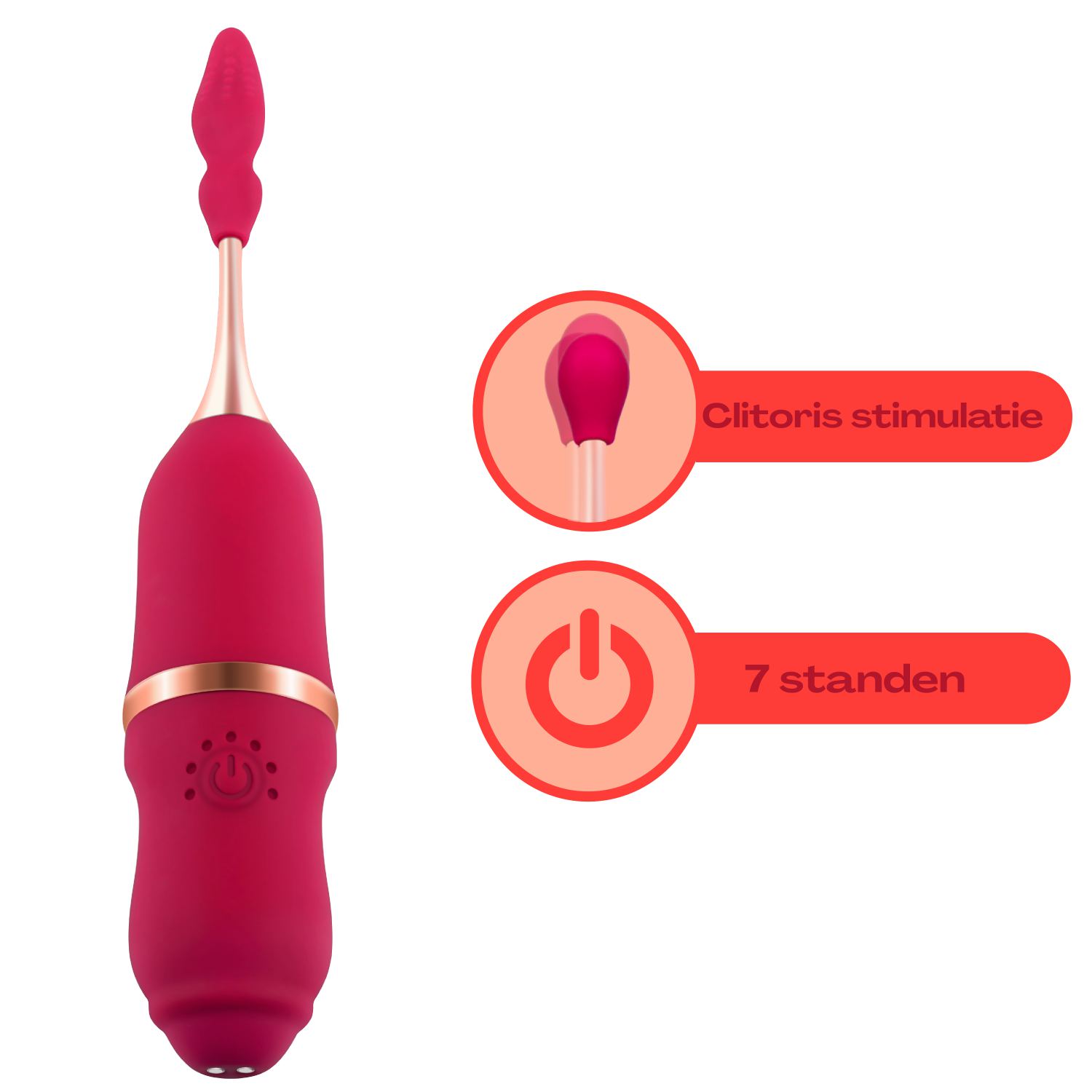 Pinpoint clitoris vibrator rood 19,8cm kopen