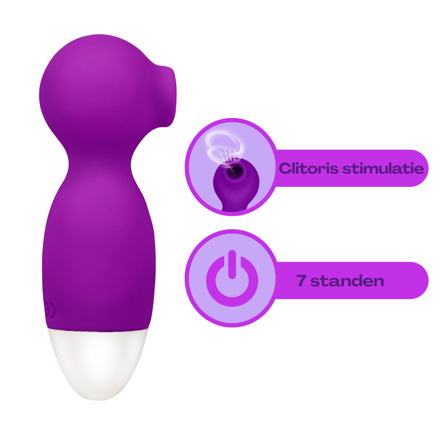 Paarse Luchtdruk vibrator klein 12,2cm