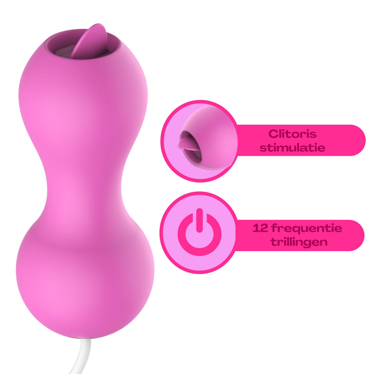 Vibrerend ei tong afstandsbediening 7cm pink