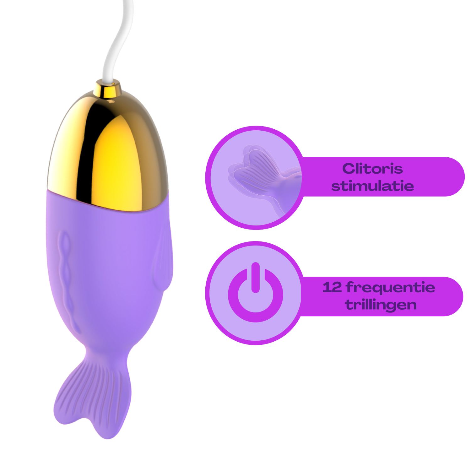 Visei vorm vibrator paars 8,1cm afstand kopen