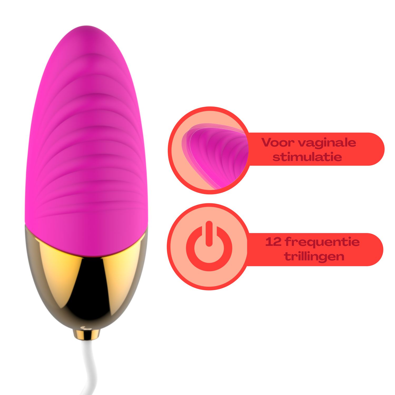 Vibrerend ei 6,7cm roze afstandbediening