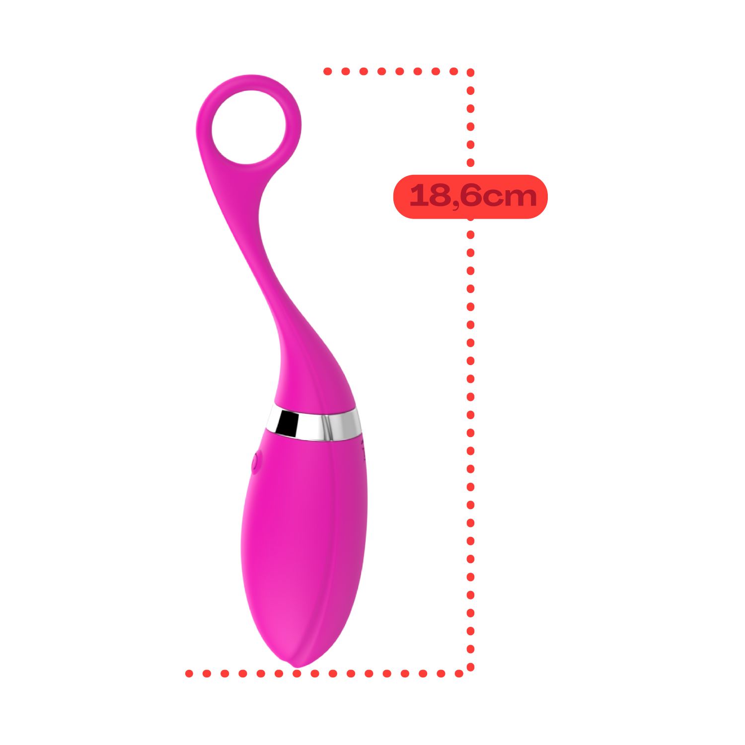 18,6cm Vibrerend ei afstandsbediening roze