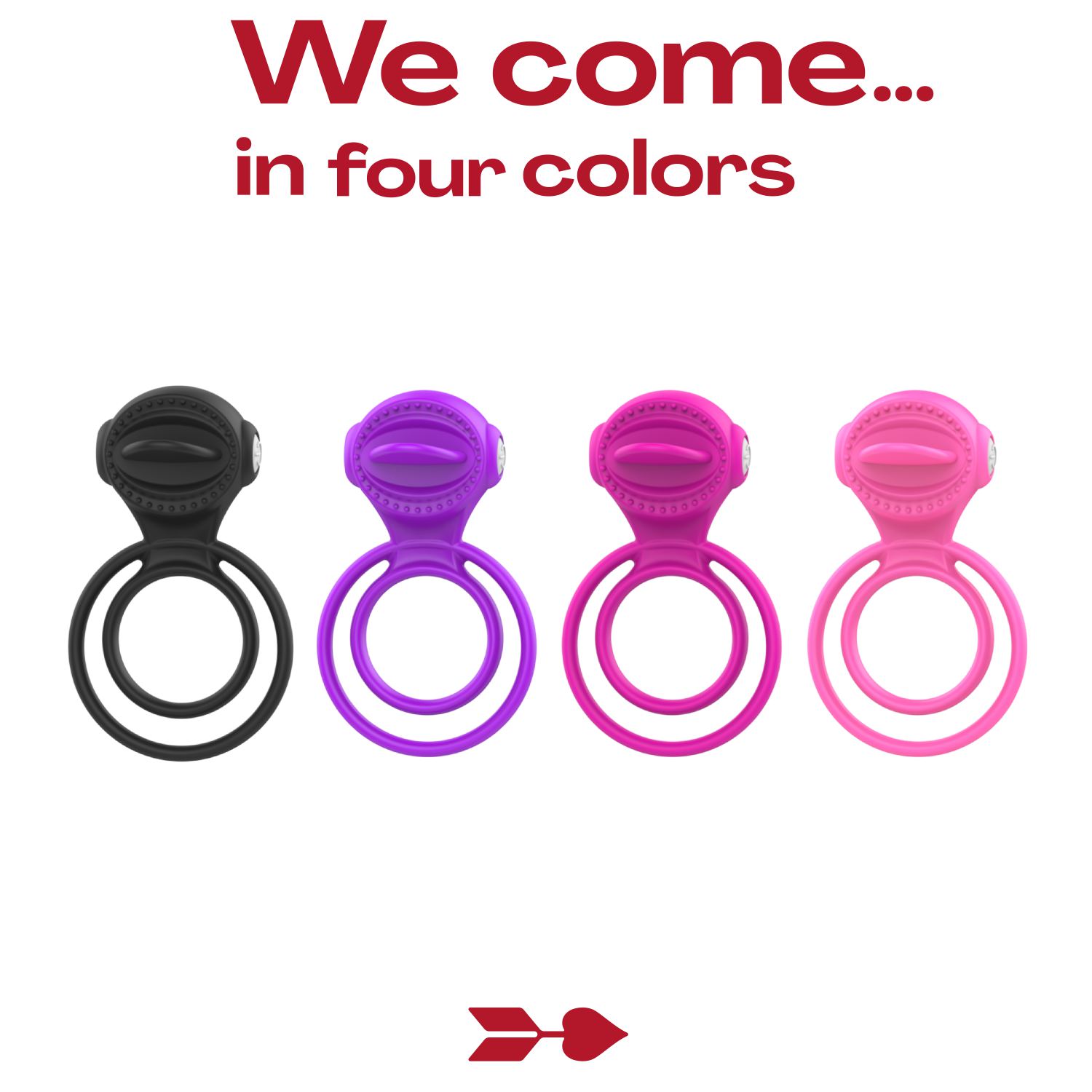 Vibrerende dubbele cockring Roze tong