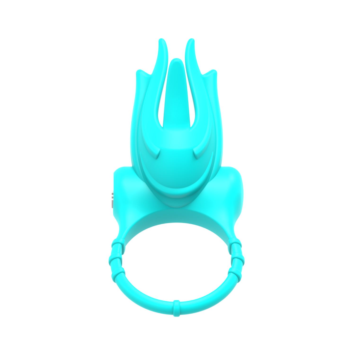 Vibrerende cockring met rabbit turquoise