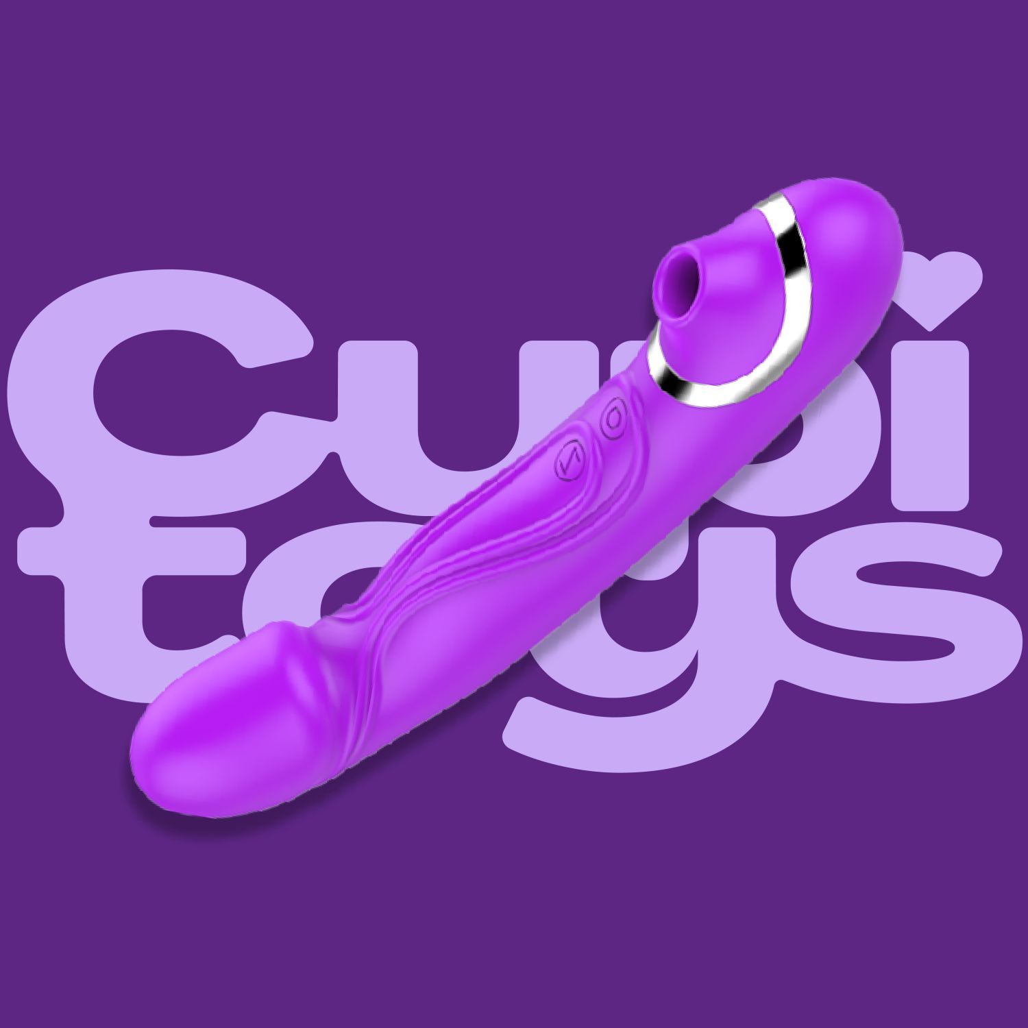 paars Luchtdruk vibrator 2 in 1 21,7cm