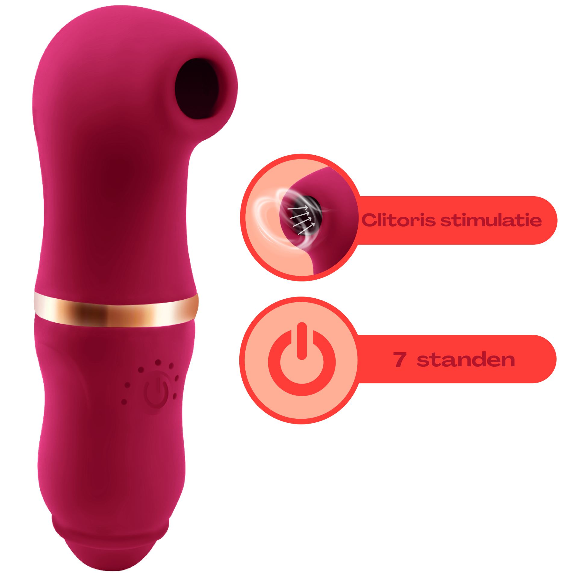 Luchtdruk vibrator 12,8cm rood goedkoop