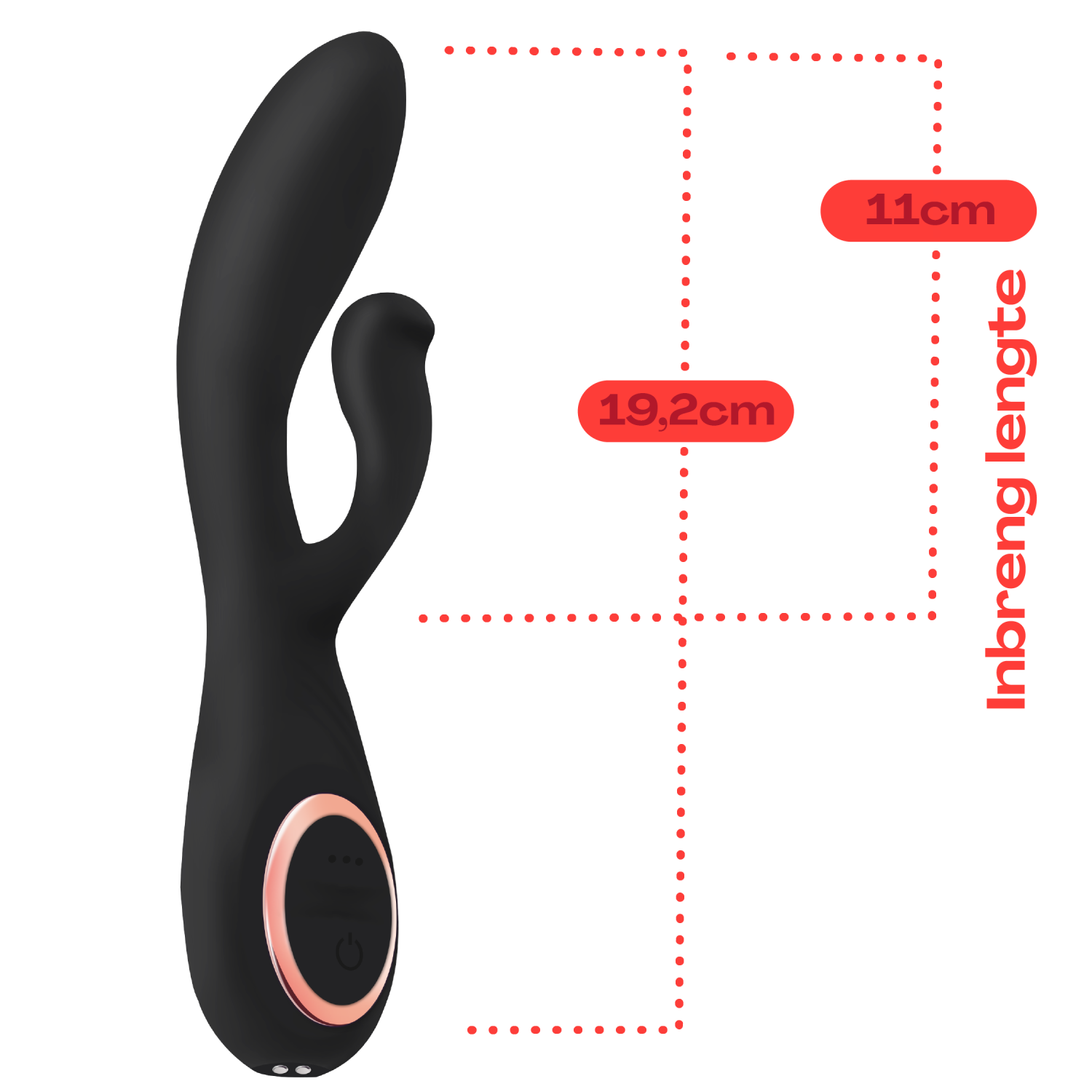 Tarzan vibrator met rabbit 19,2cm Zwart kopen