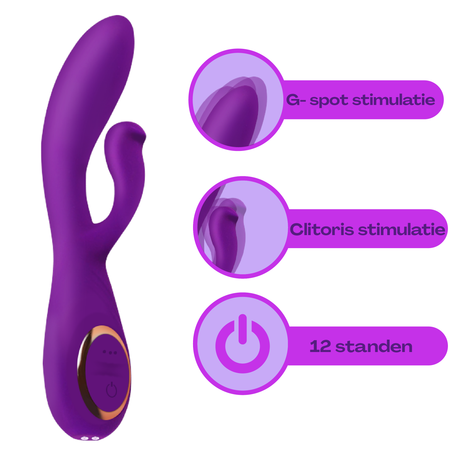 Tarzan vibrator met rabbit 19,2cm Paars online