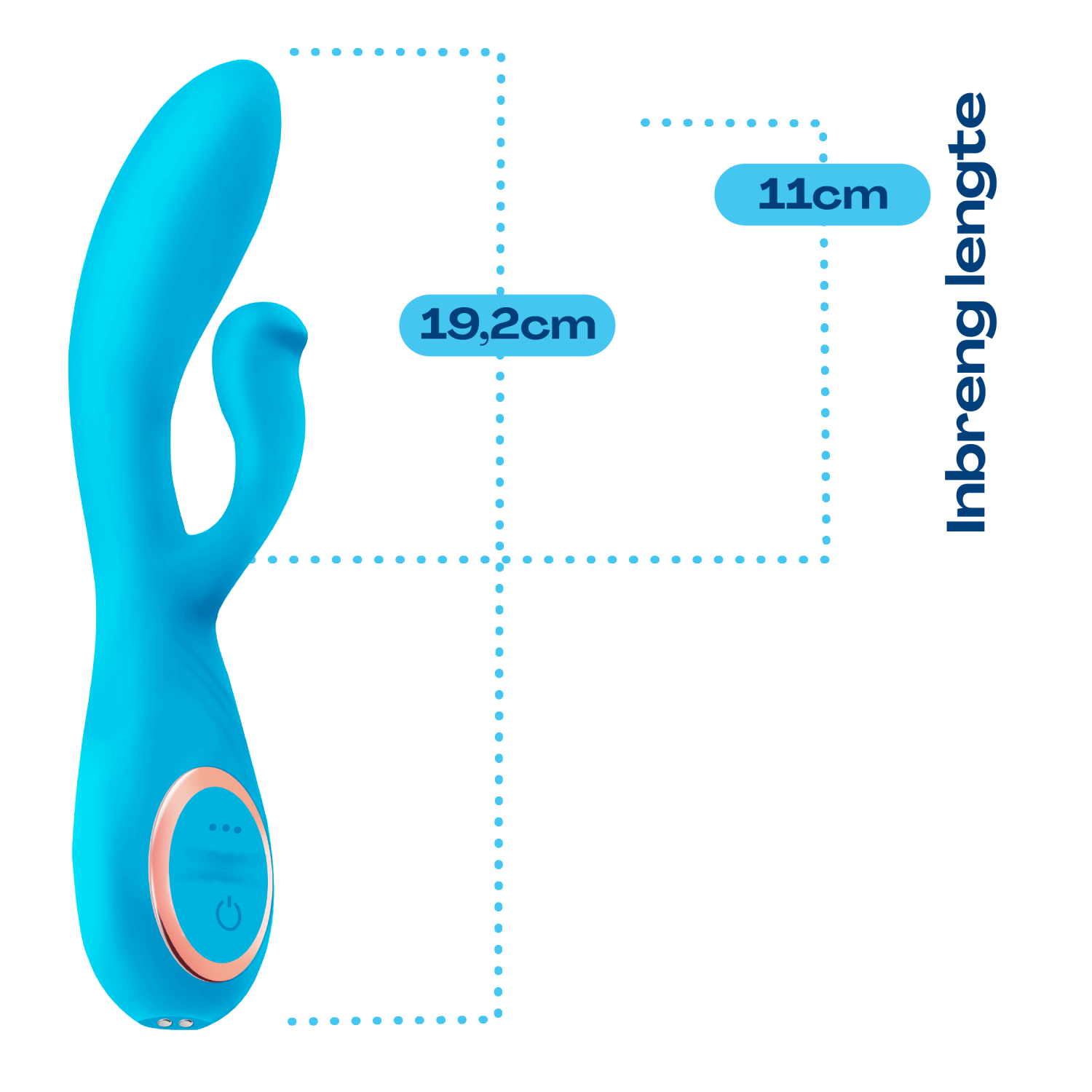Tarzan vibrator met rabbit 19,2cm Blauw kopen