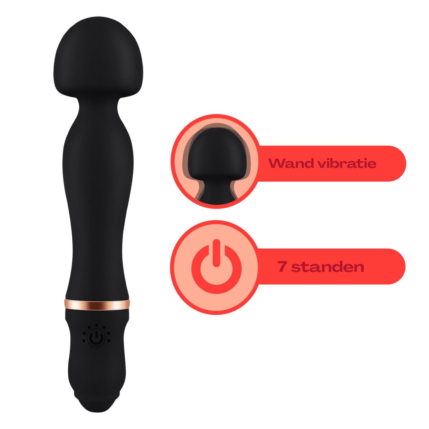 Wand vibrator 24cm Zwart kopen