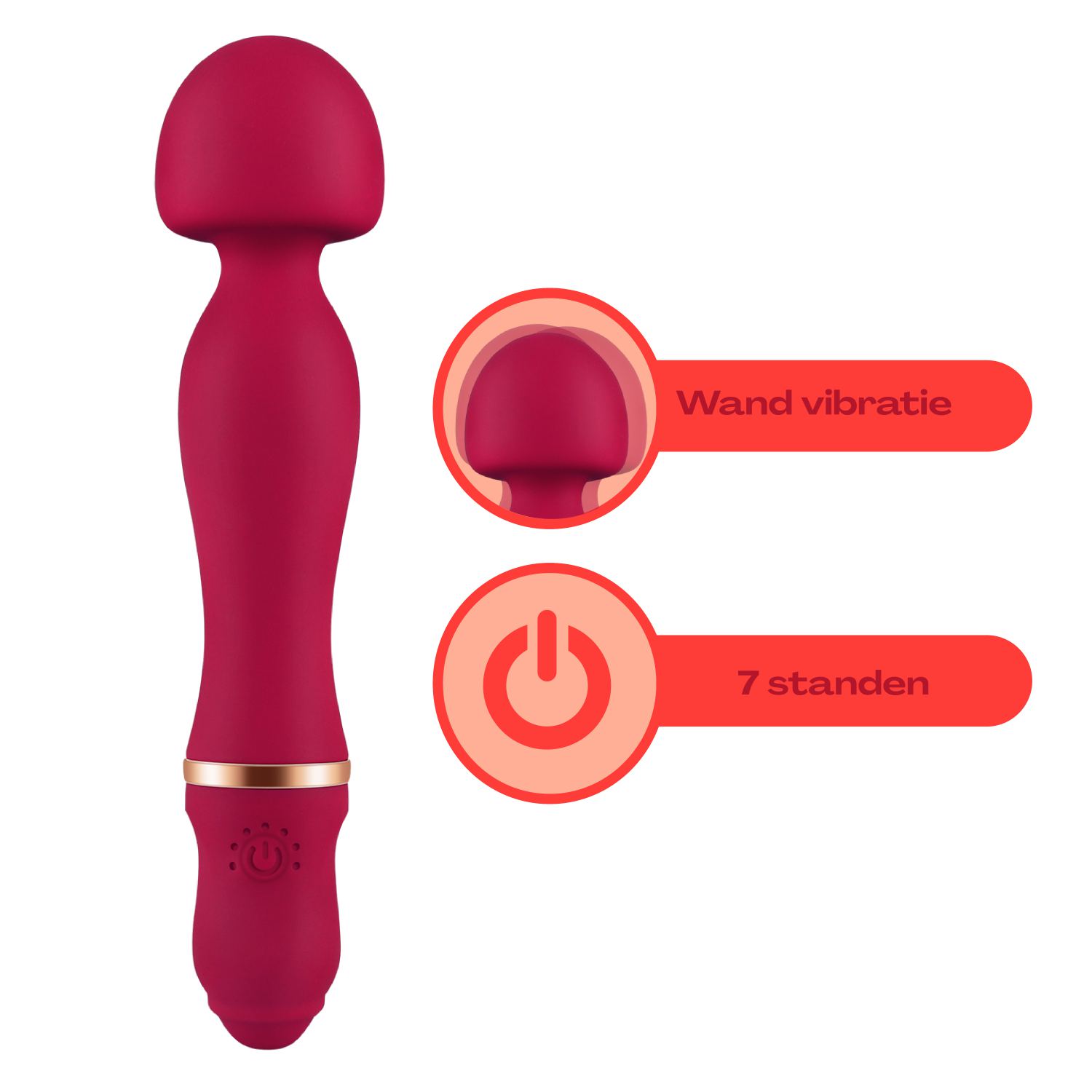Wand vibrator 24cm Rood online bestellen