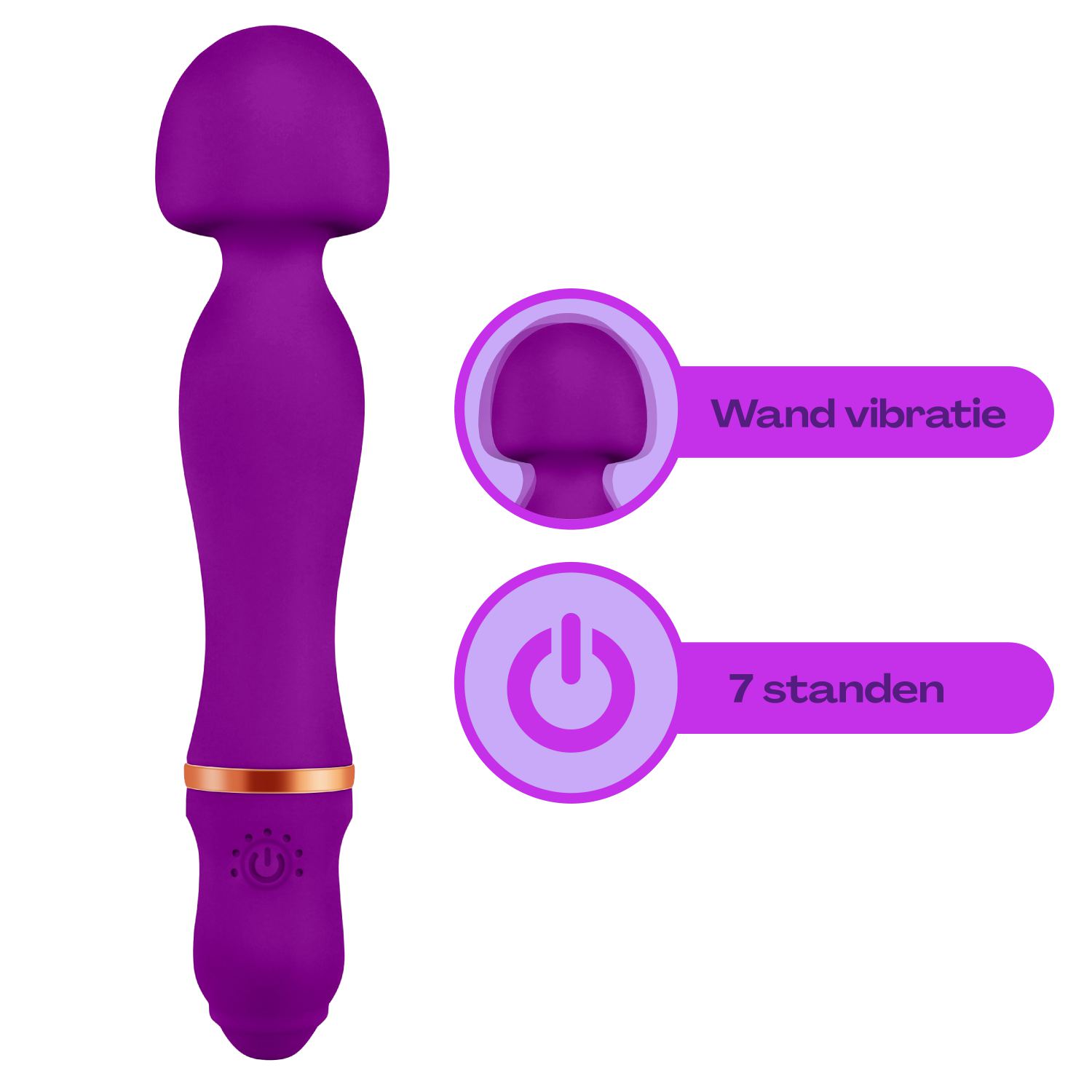 Wand vibrator  24cm  Paars online