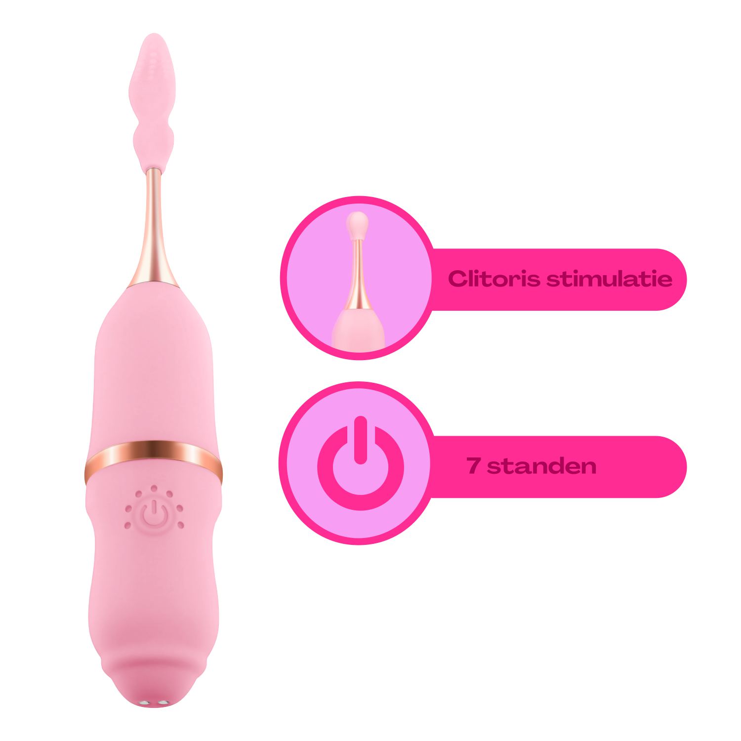 Pinpoint clitoris vibrator 19,8cm Roze online