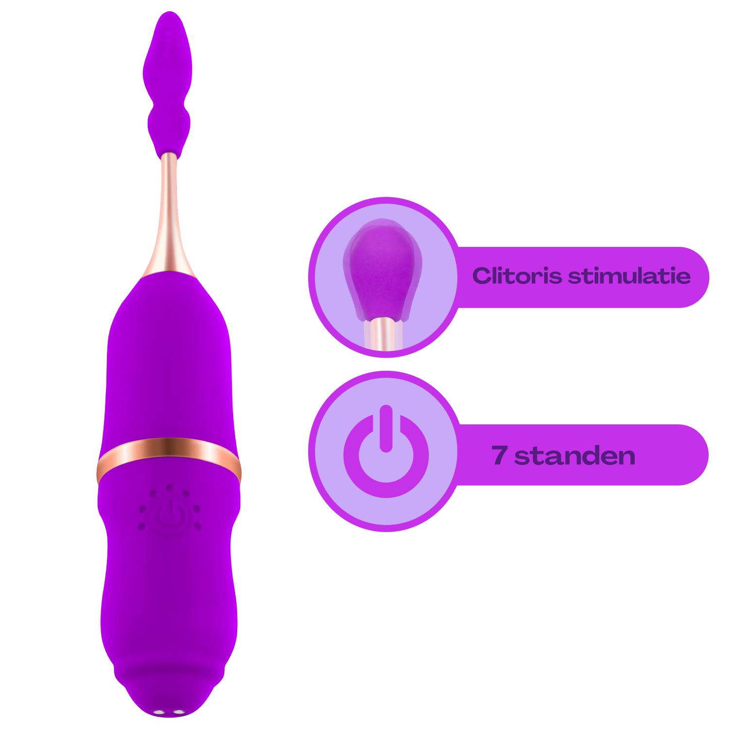 Pinpoint clitoris vibrator 19,8cm Paars online