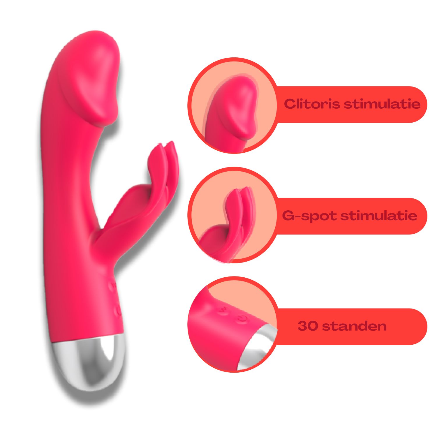 tarzan vibrator 16cm roze met rabbit