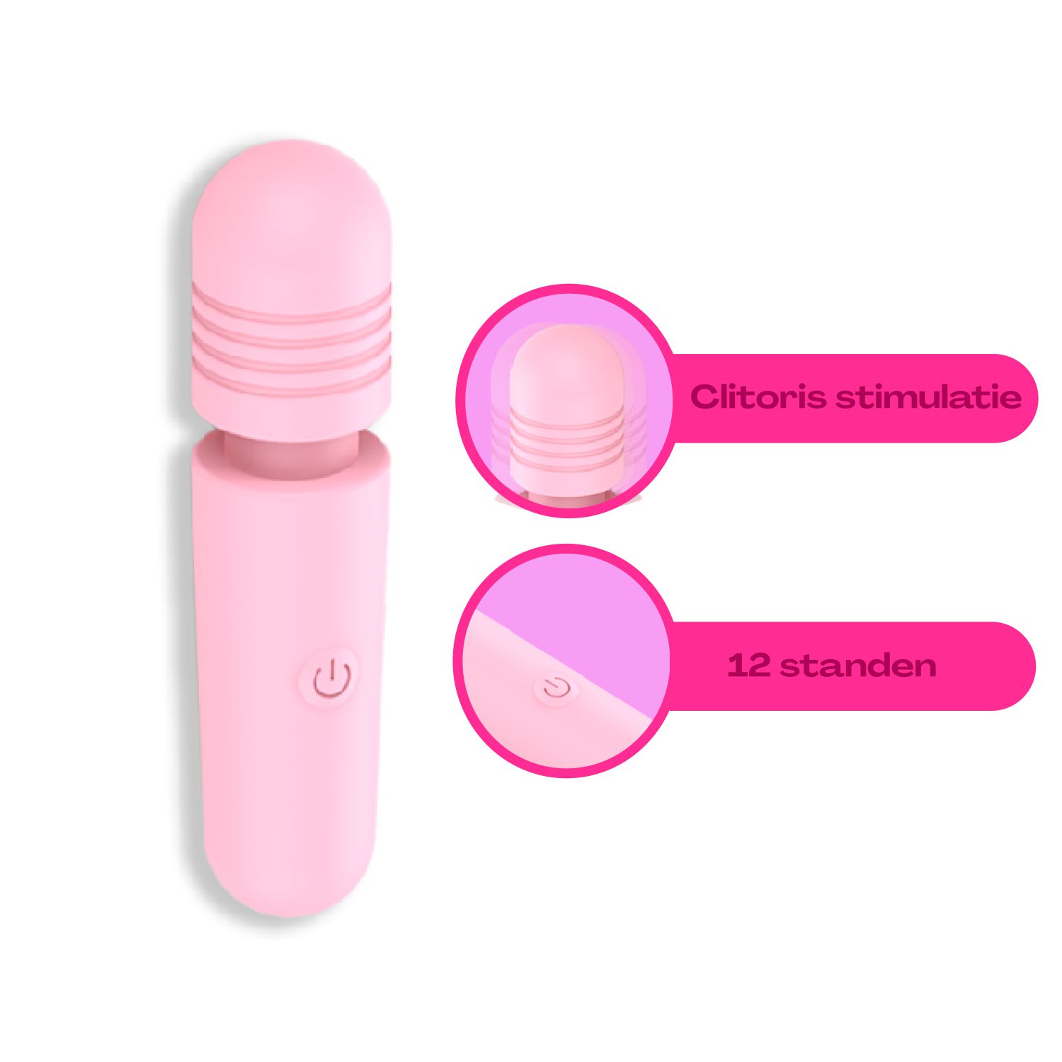 Goedkope Wand vibrator lichtroze 10cm