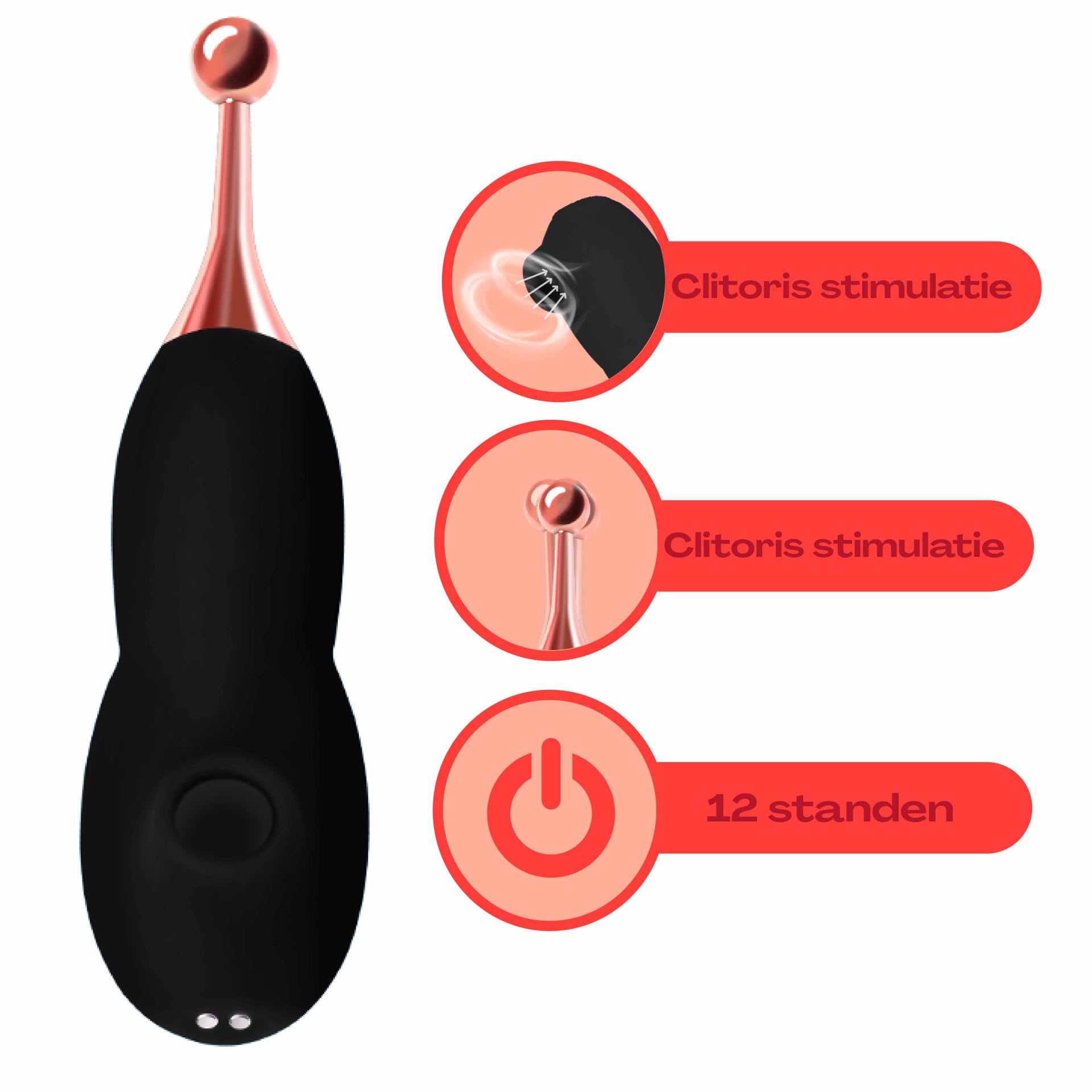Luchtdruk vibrator 18,5cm Zwart kopen