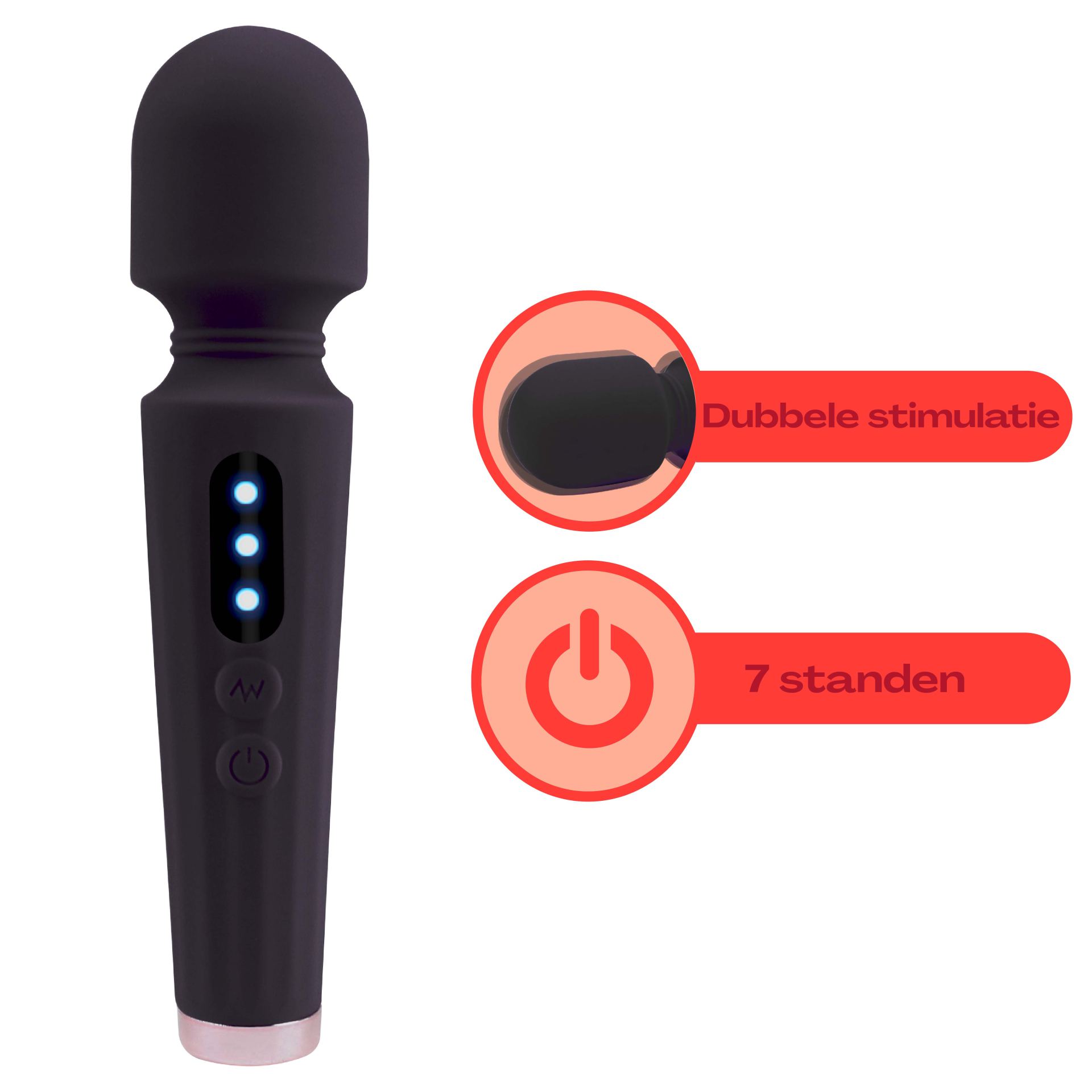Wand vibrator groot 16cm zwart bestellen