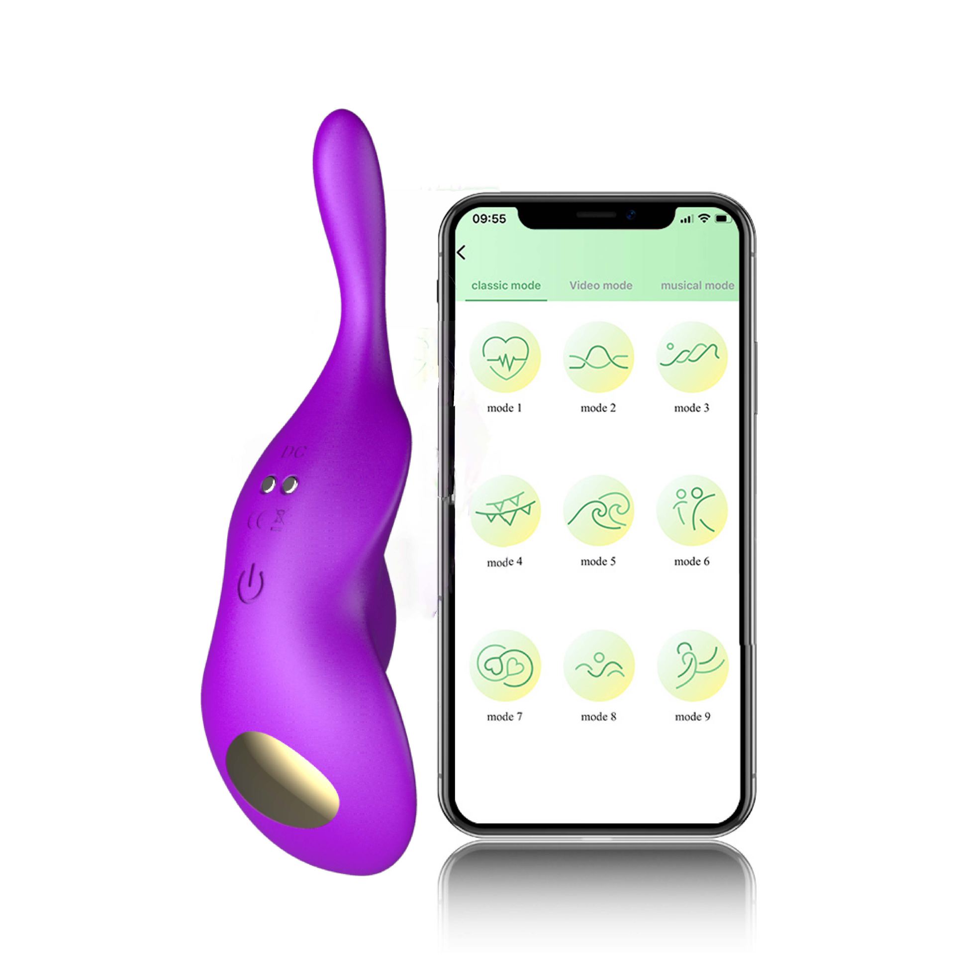 Draagbare vibrator viool app paars bestellen