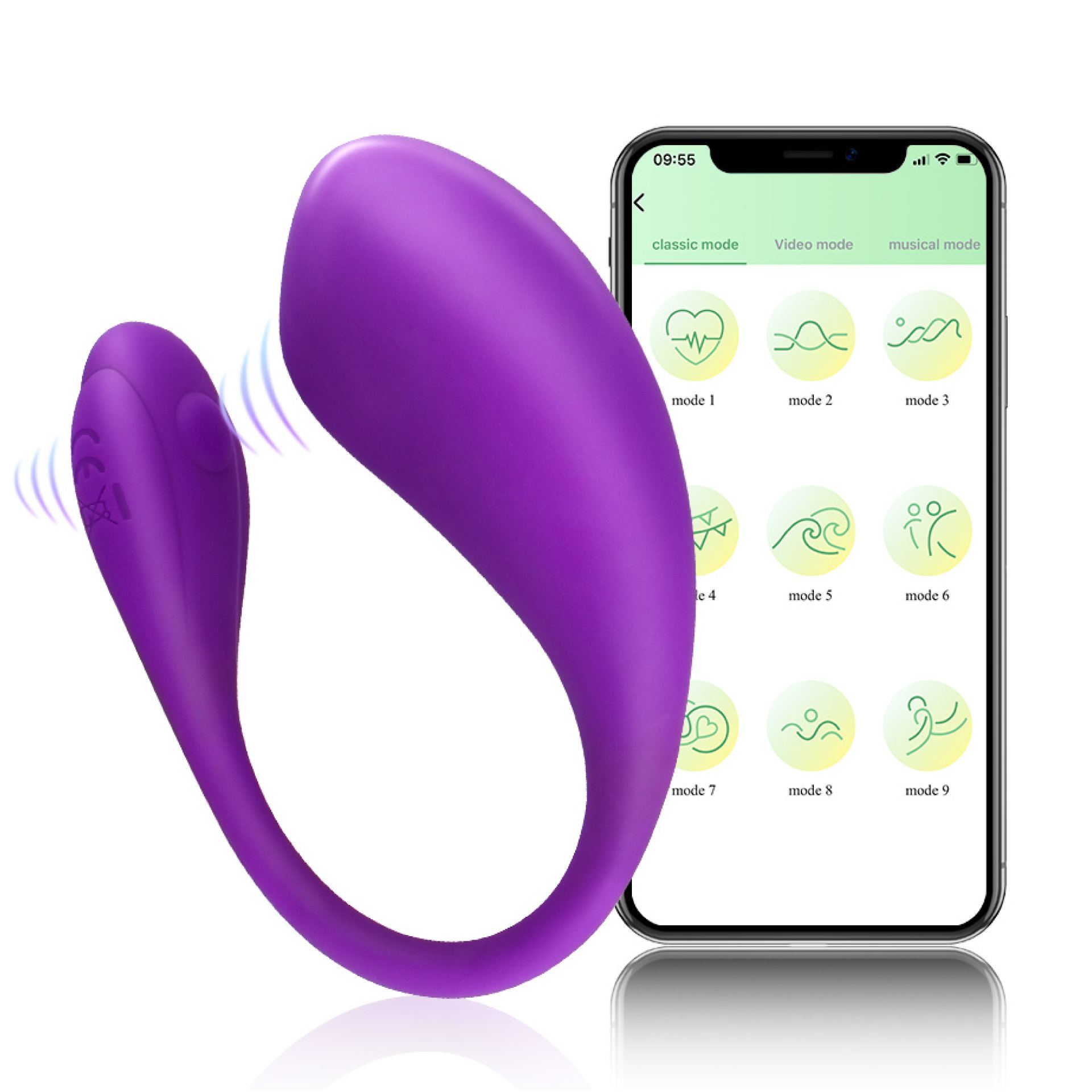 goedkope Vibrerend ei app 9,5cm paars