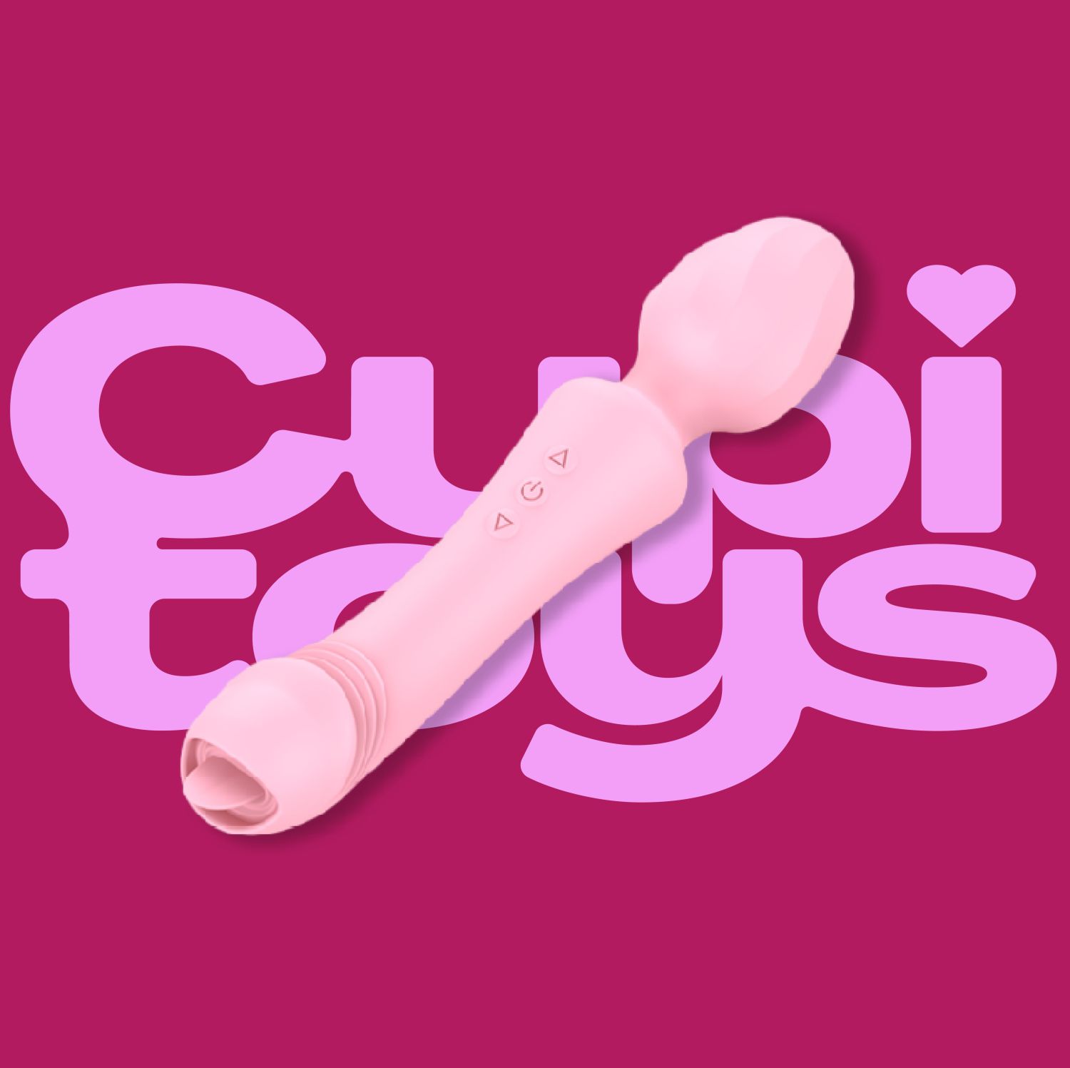 vibrator wand met tong 20cm 2in1 lichtroze