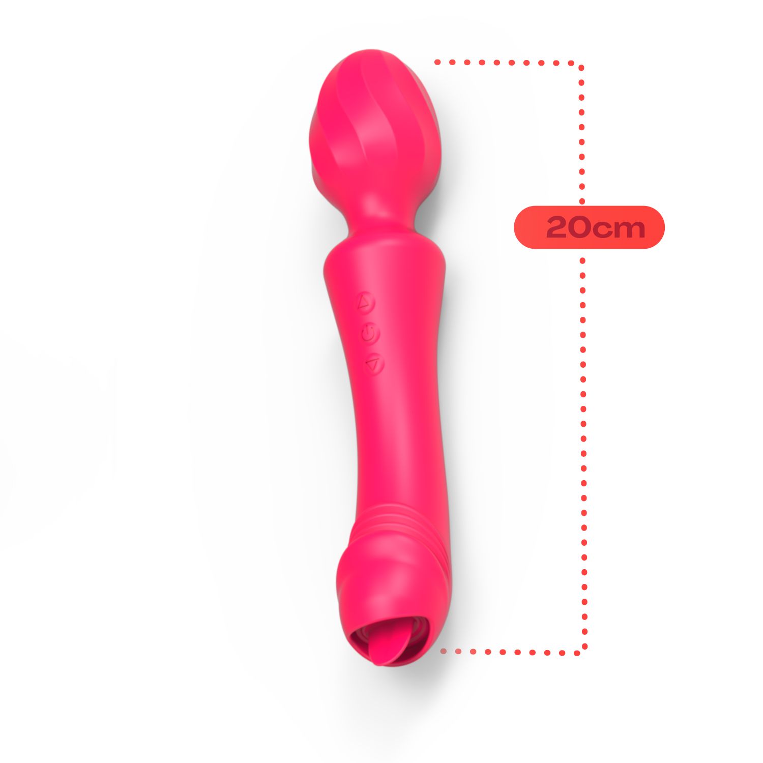 vibrator met tong wand  2 in 1 20cm roze