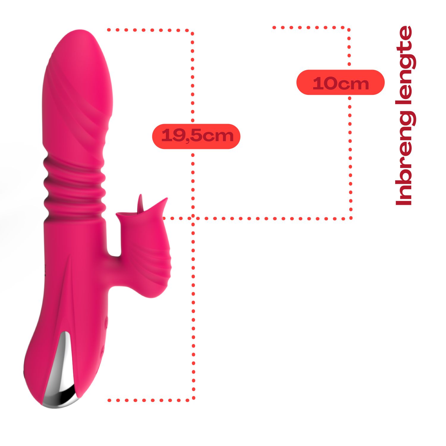 vibrator Stotende tarzan met tong 19,5cm roze