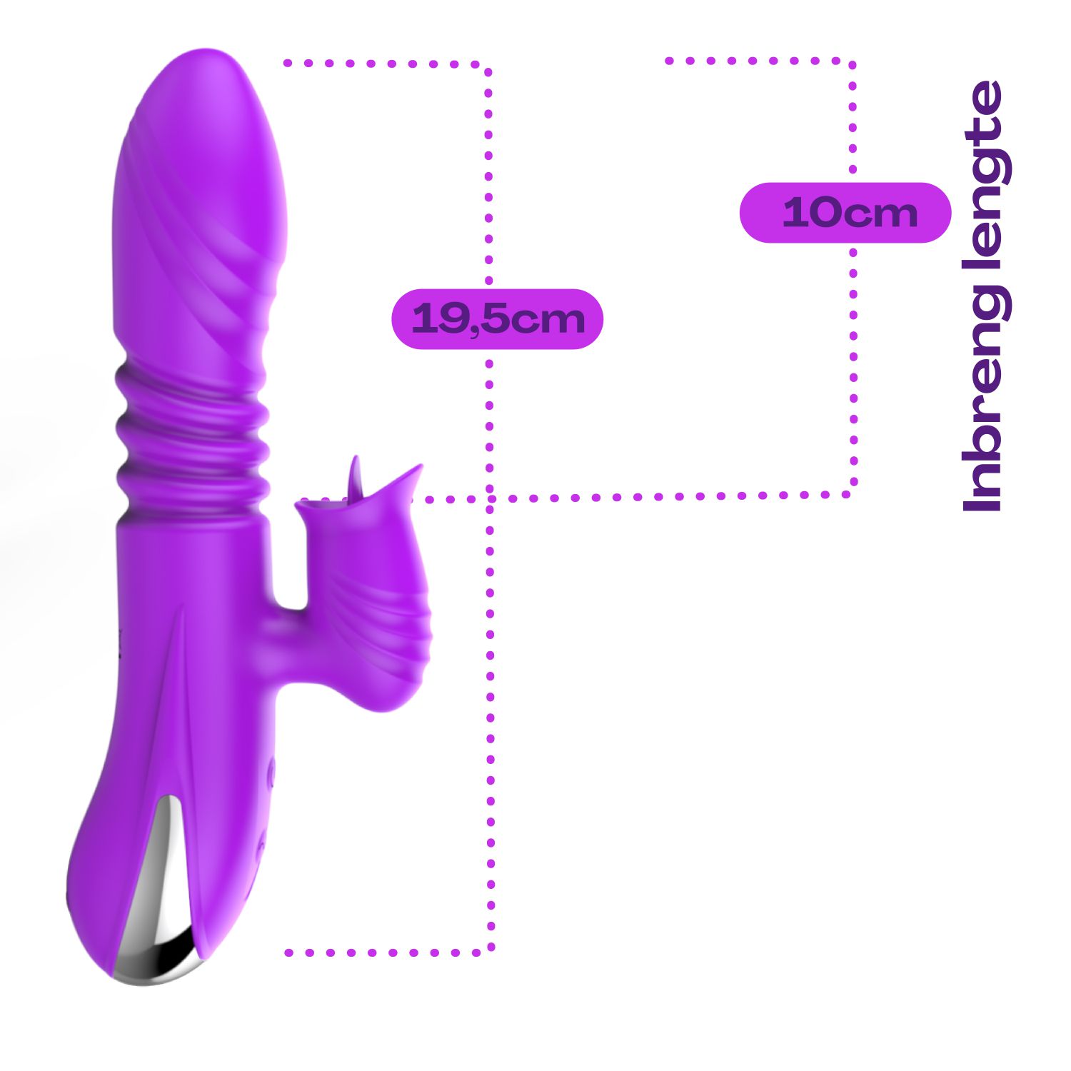 tarzan vibrator stotende met tong paars 19.5cm