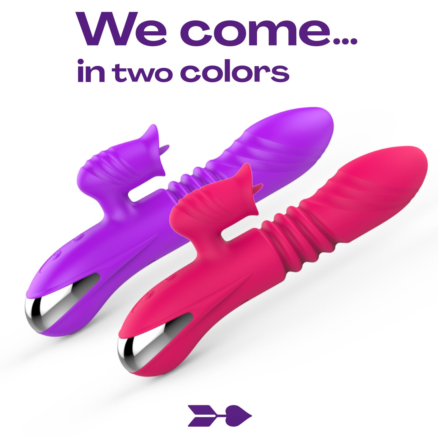 paars Stotende tarzan vibrator met tong 19.5cm