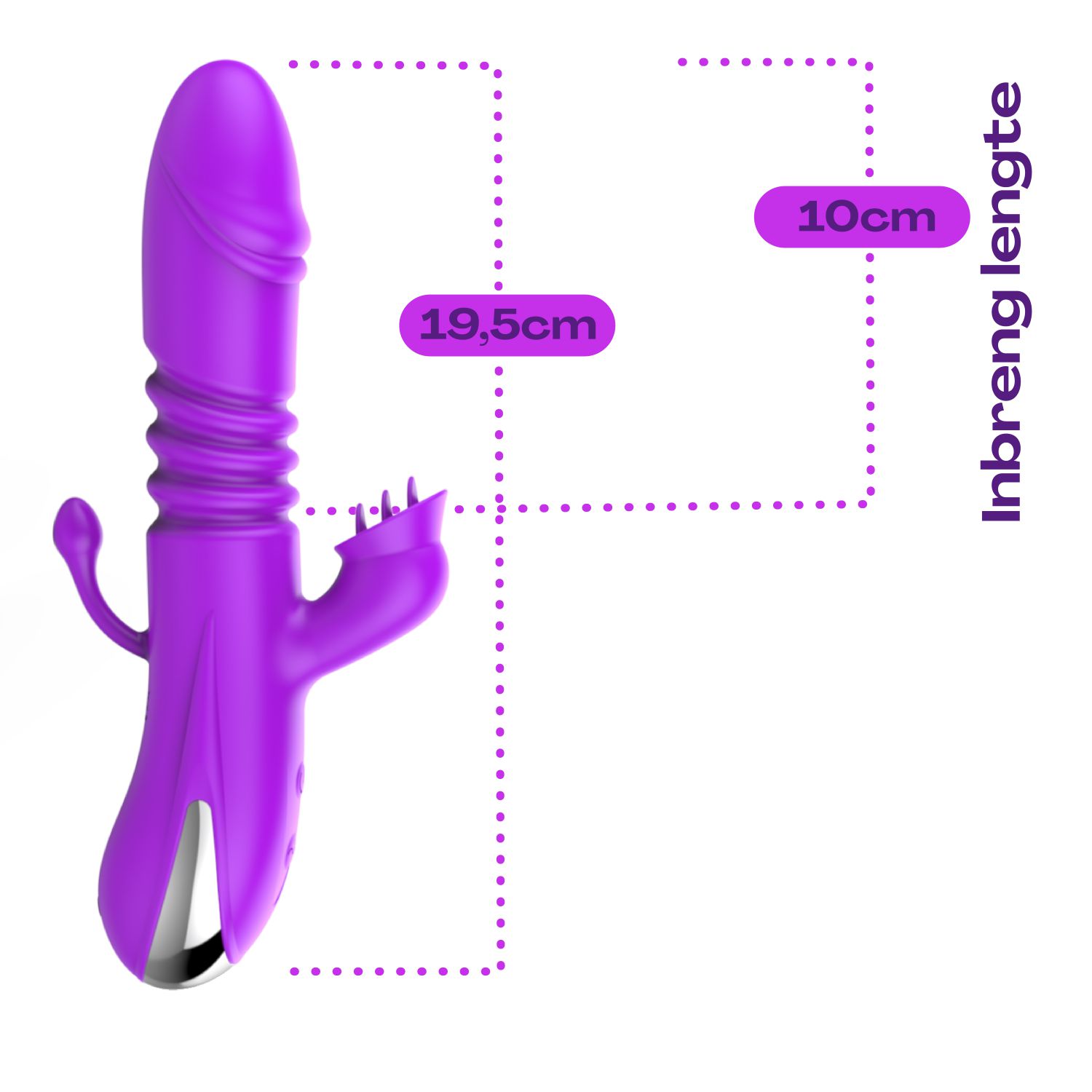 Vibrator tarzan stotend met buttplug 19,5cm