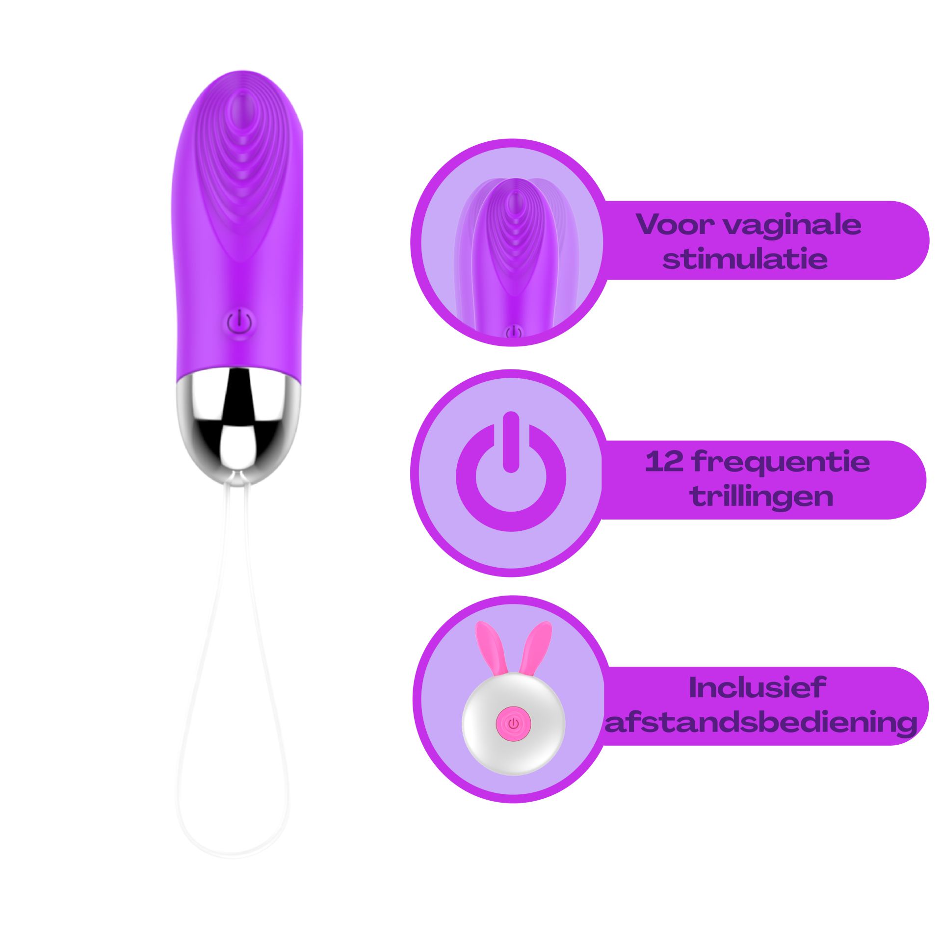 Vibrerend ei G-spot op afstand kopen paars