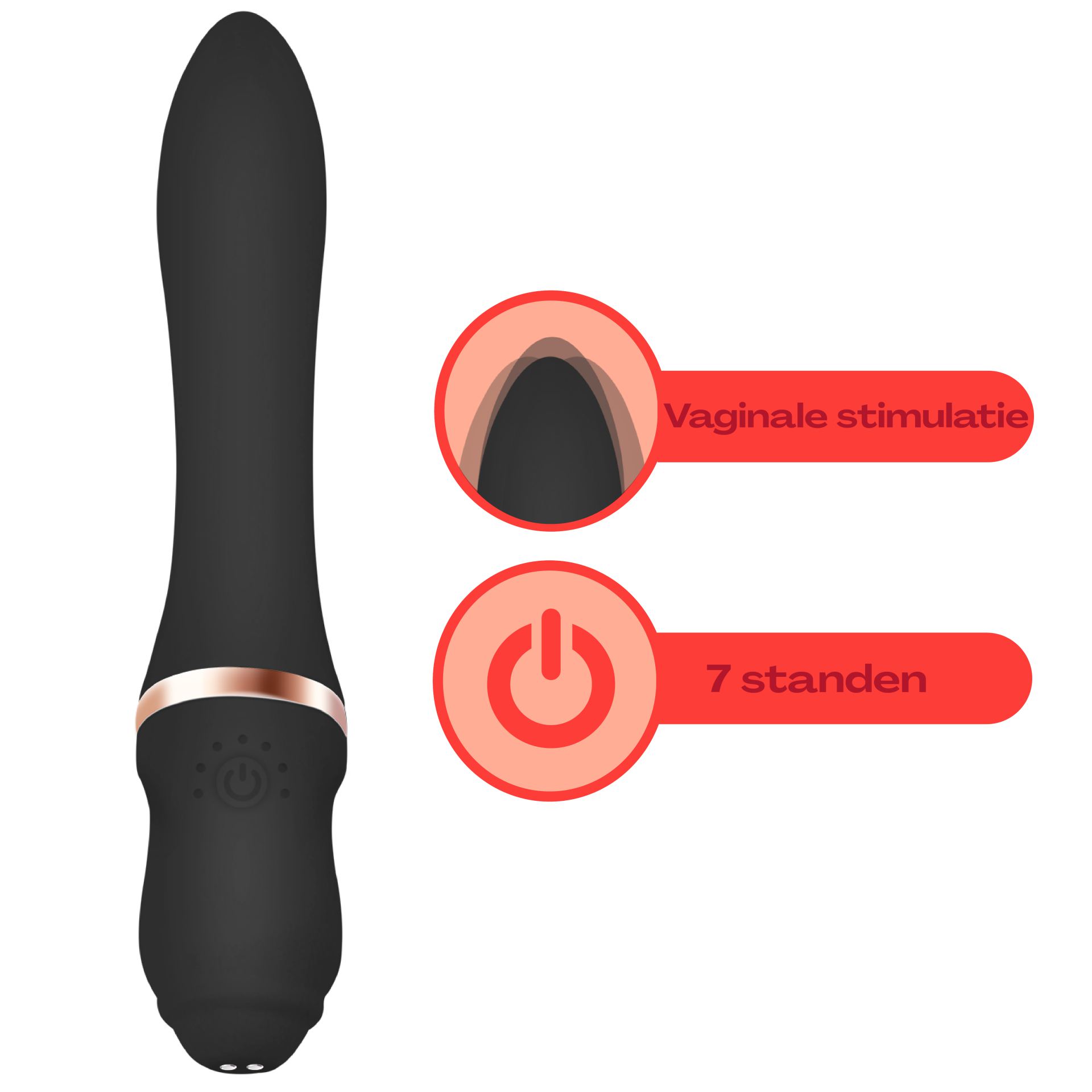 goedkope Vibrator 20,7cm Zwart