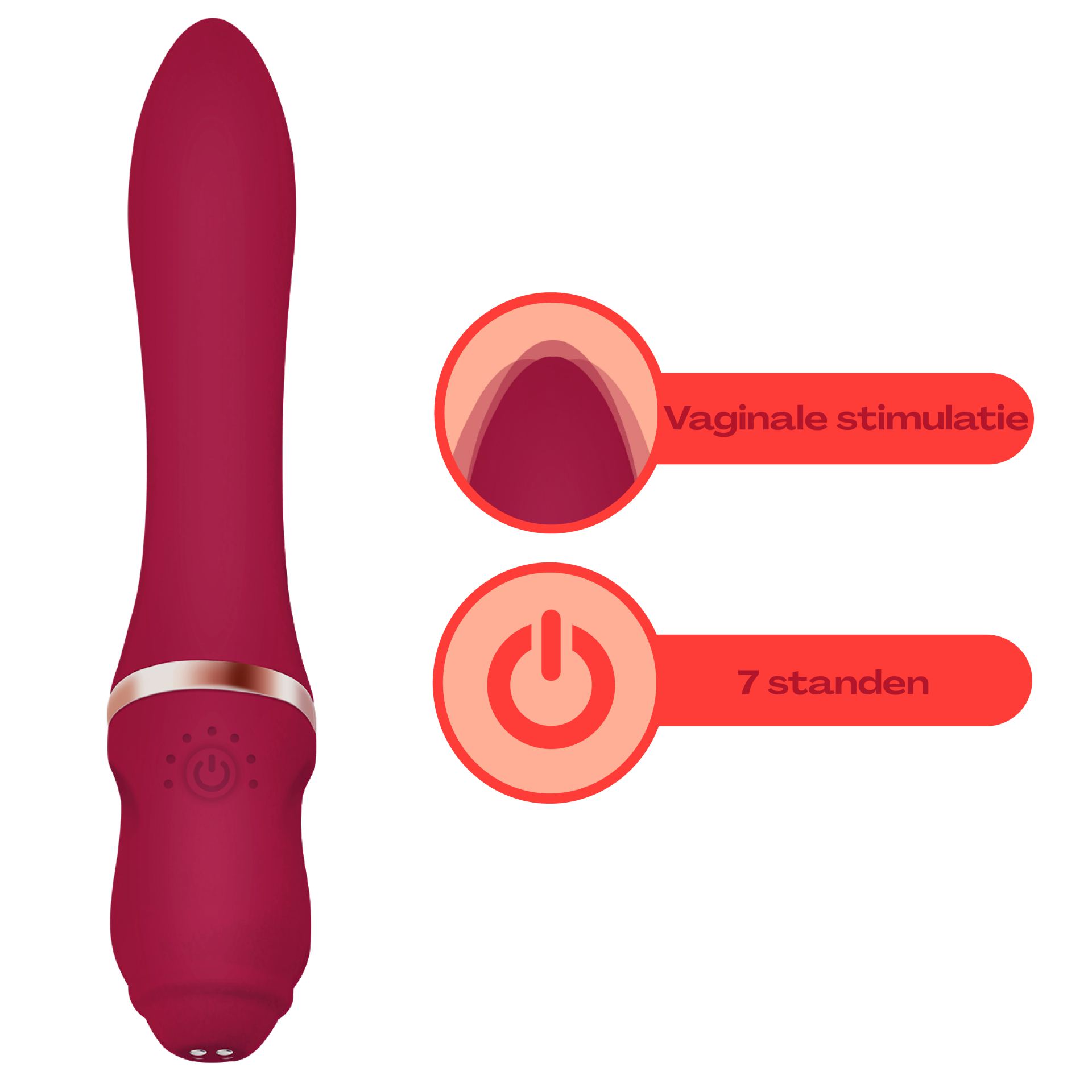 goedkope  Vibrator 20,7cm Rood