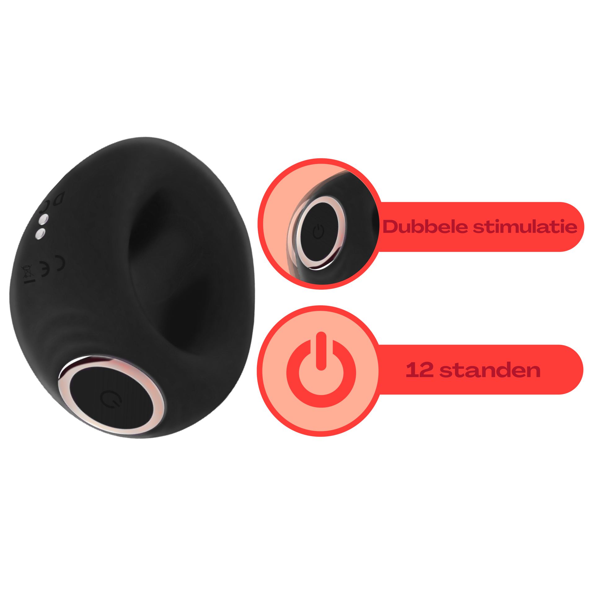 goedkope Vibrerende ring Zwart